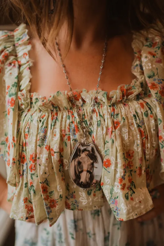 Norman Rockwell Necklace | Silver Horse Head sold by Goldie Lew