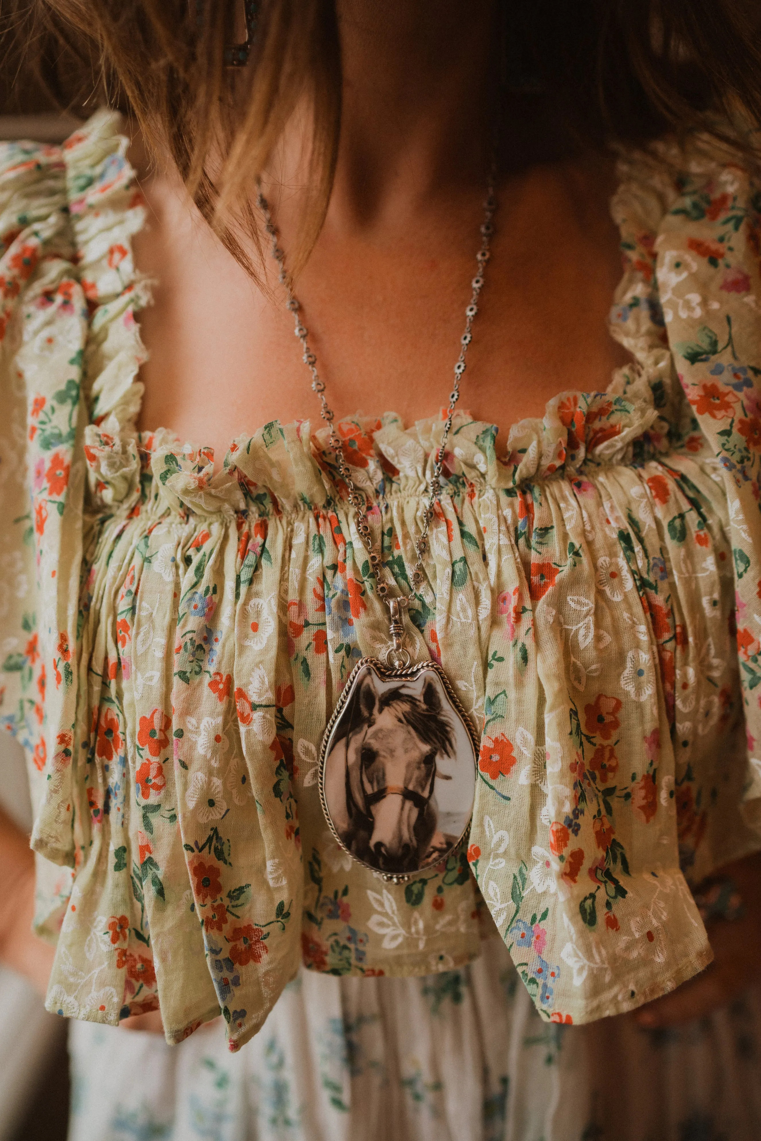 Norman Rockwell Necklace | Silver Horse Head sold by Goldie Lew