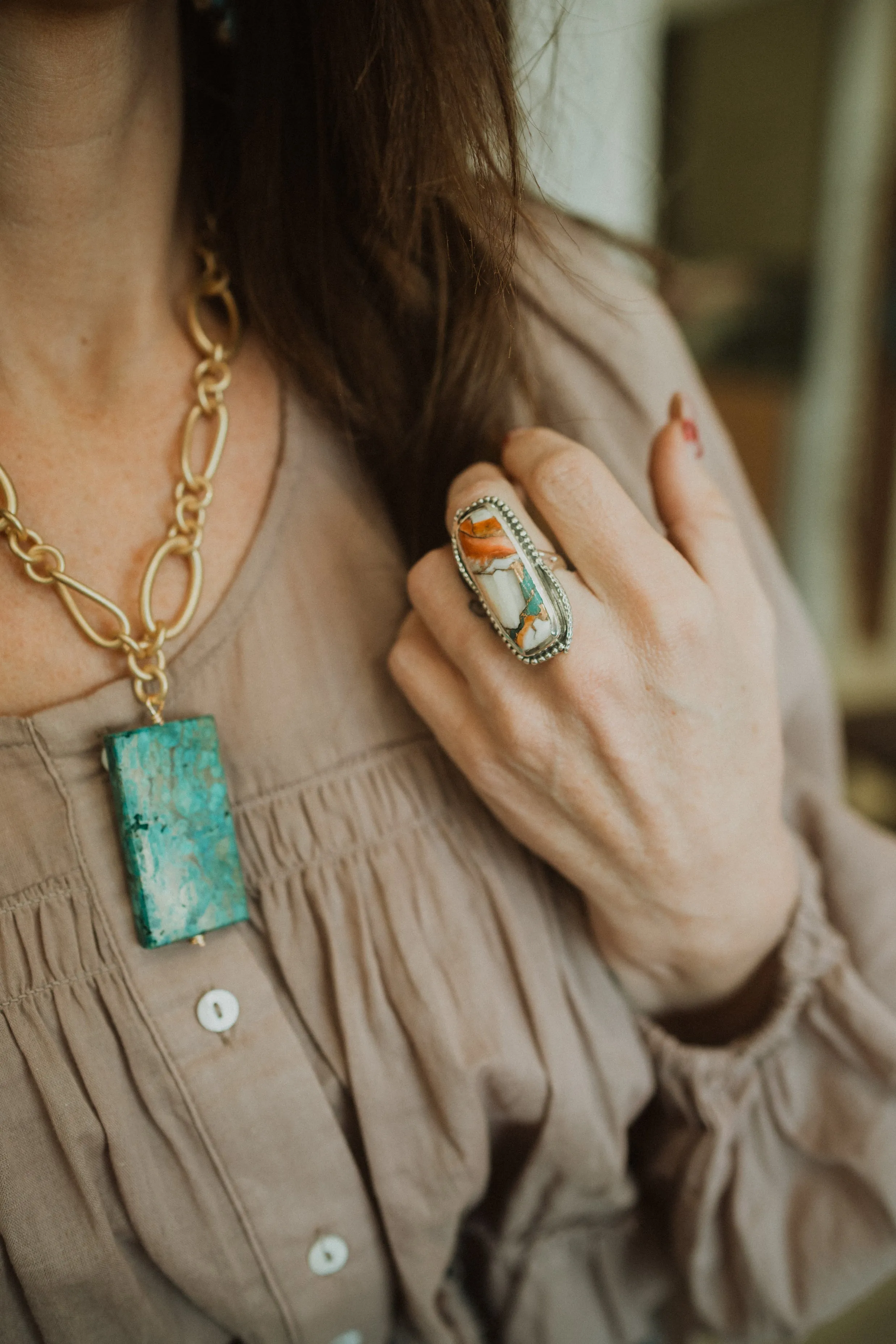 Bambi Ring | Spiny Turquoise sold by Goldie Lew product image thumbnail 4