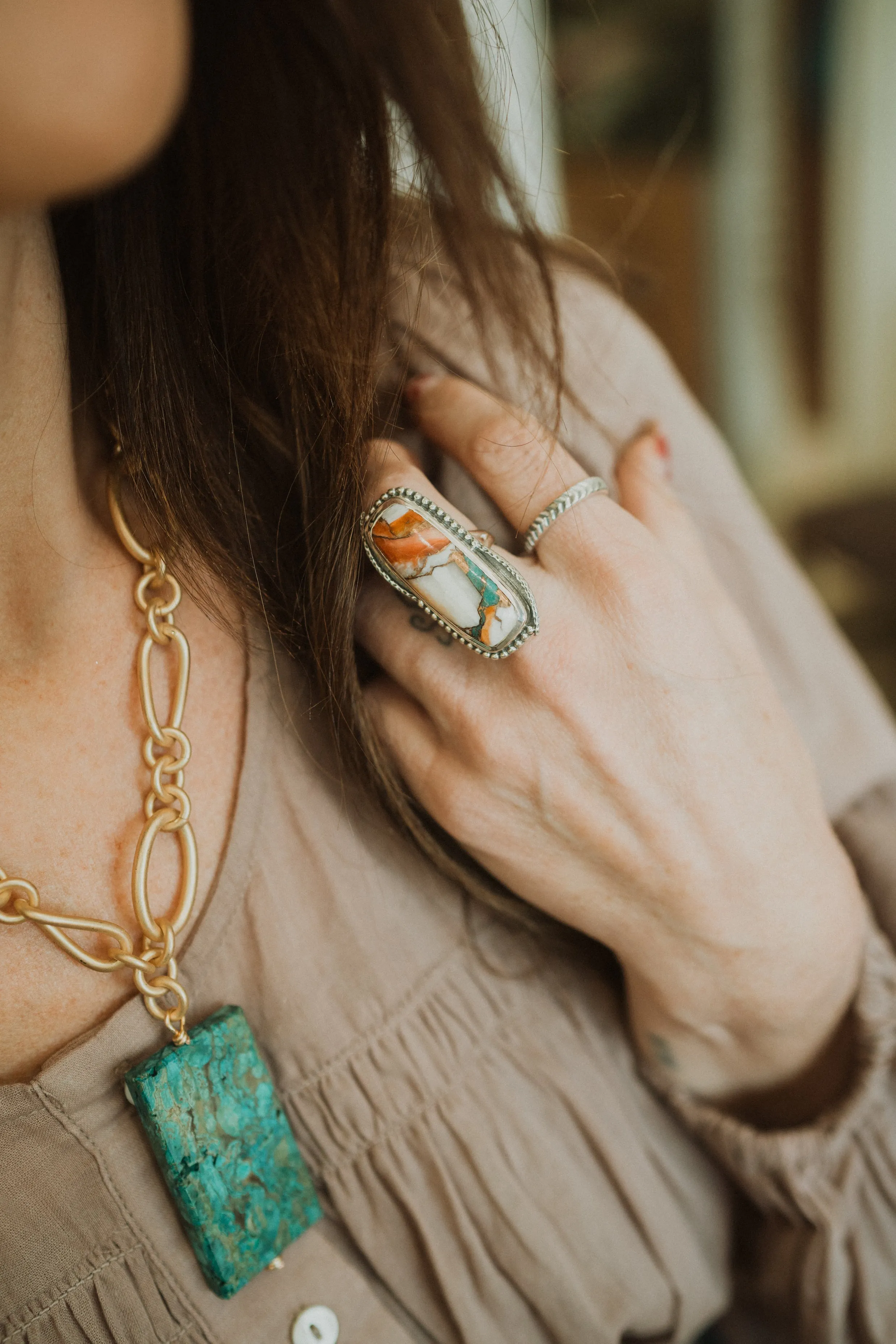 Bambi Ring | Spiny Turquoise sold by Goldie Lew product image thumbnail 3