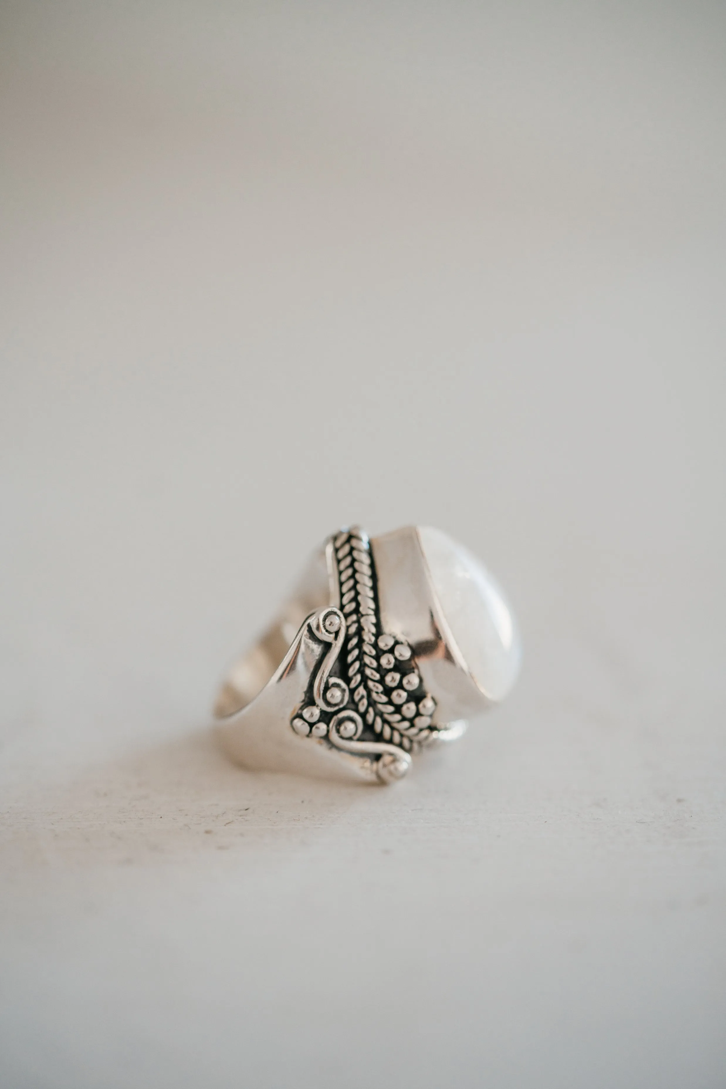 Peony Ring | Rainbow Moonstone sold by Goldie Lew product image thumbnail 2