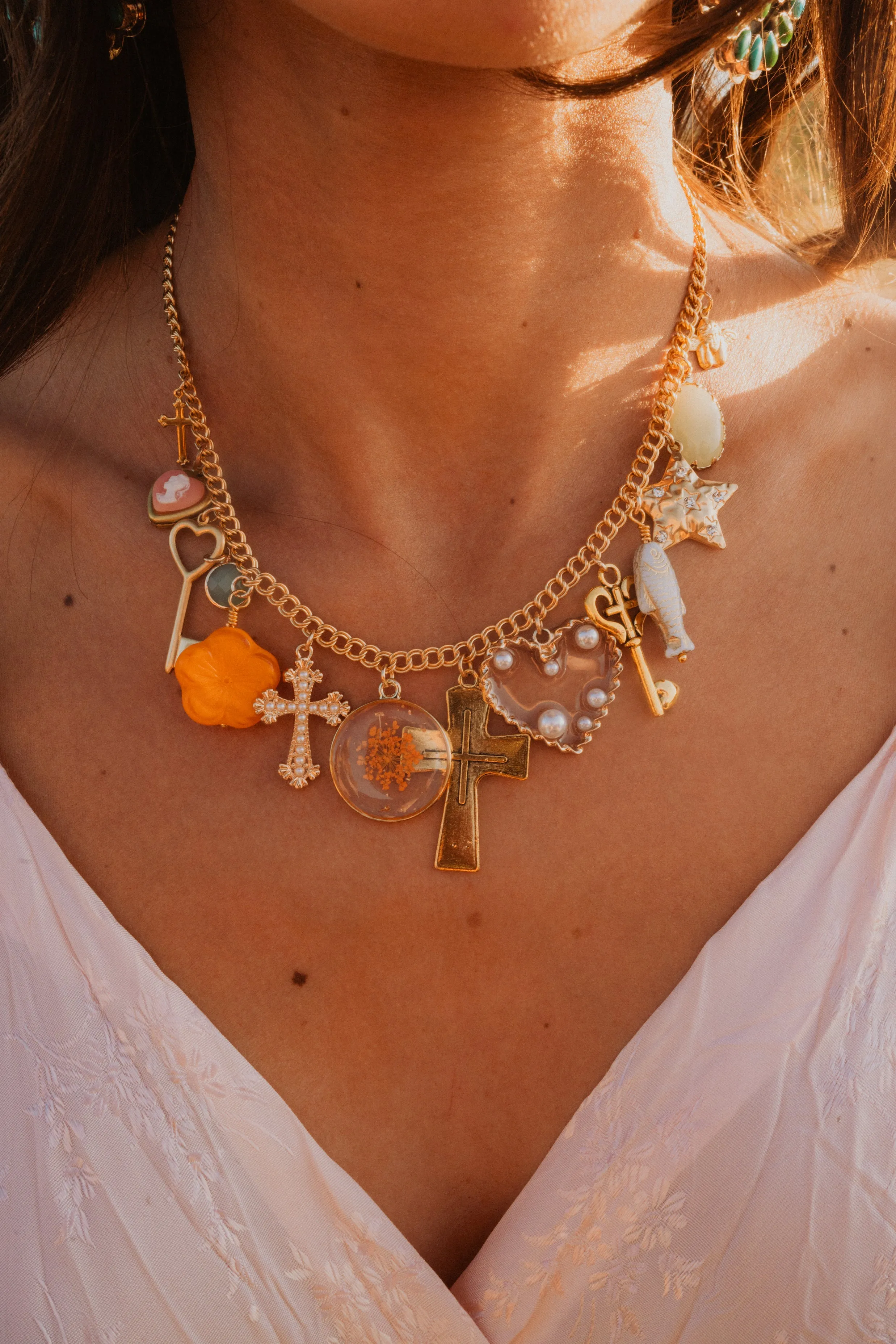Star Crossed Lovers Charm Necklace sold by Goldie Lew product image thumbnail 3