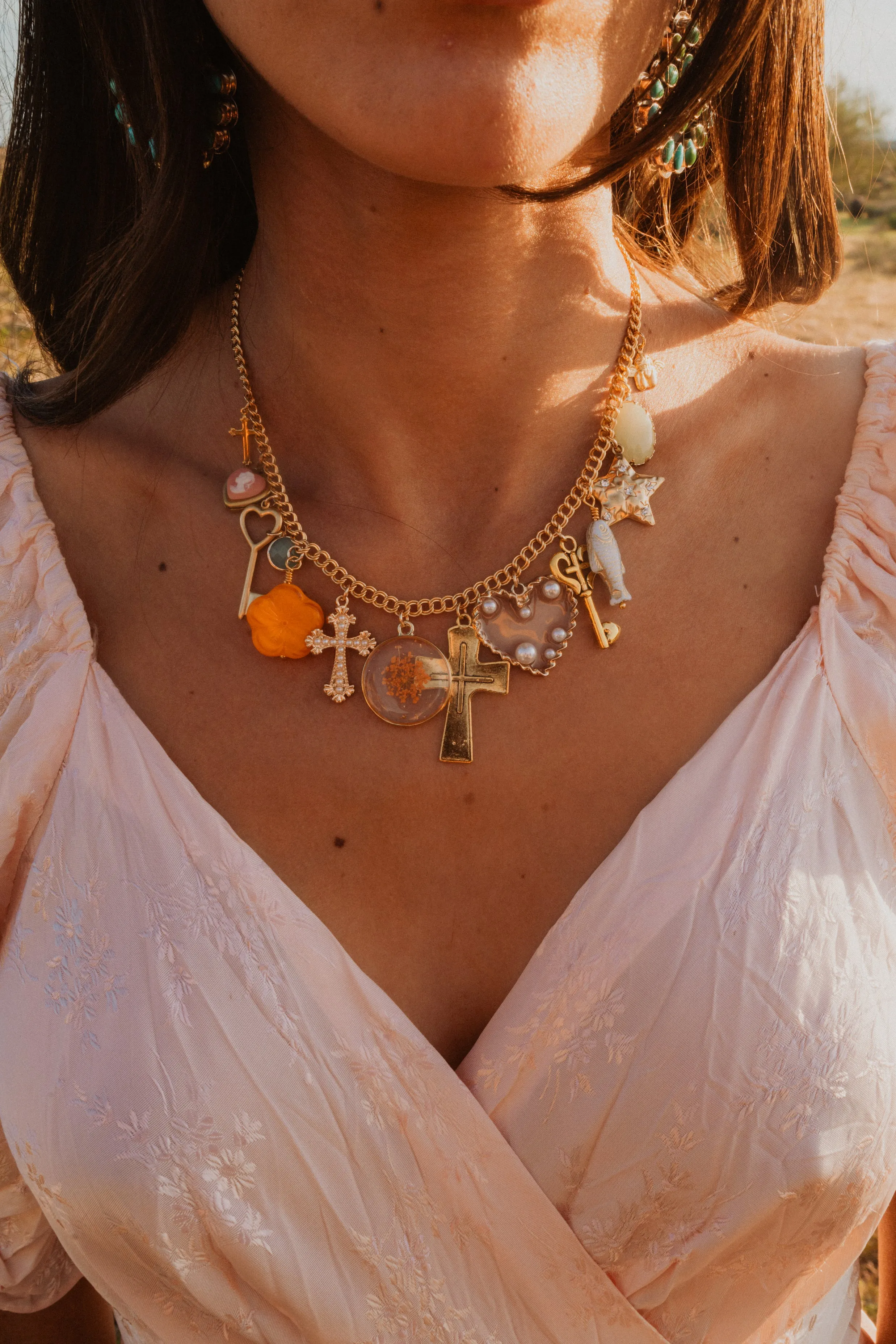 Star Crossed Lovers Charm Necklace sold by Goldie Lew product image thumbnail 2