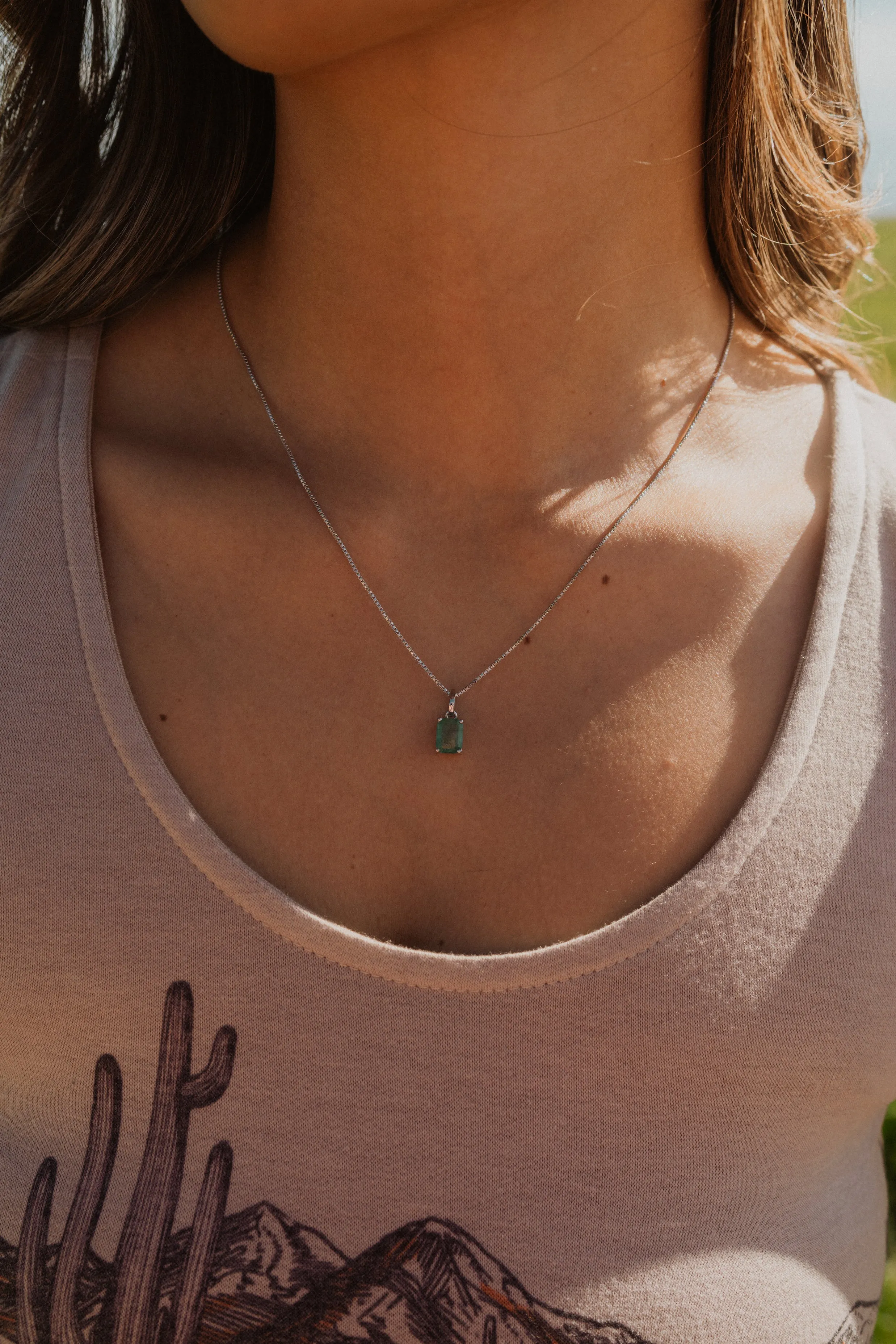 Going Green Necklace | Emerald sold by Goldie Lew product image thumbnail 2