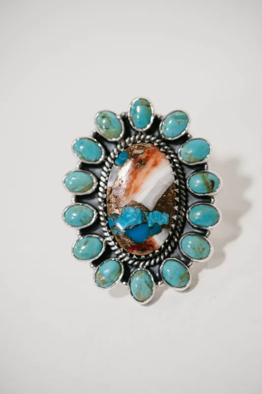 Callie Ring | Turquoise + Spiny Turquoise sold by Goldie Lew