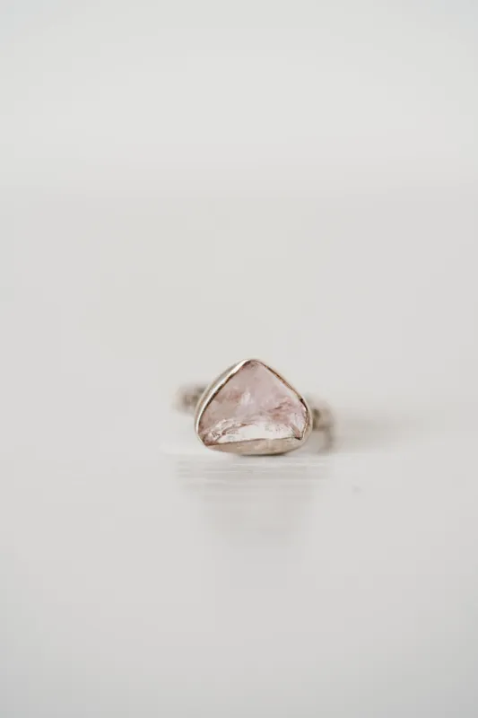 Ximena Ring | #2 | Rough Rose Quartz - FINAL SALE sold by Goldie Lew