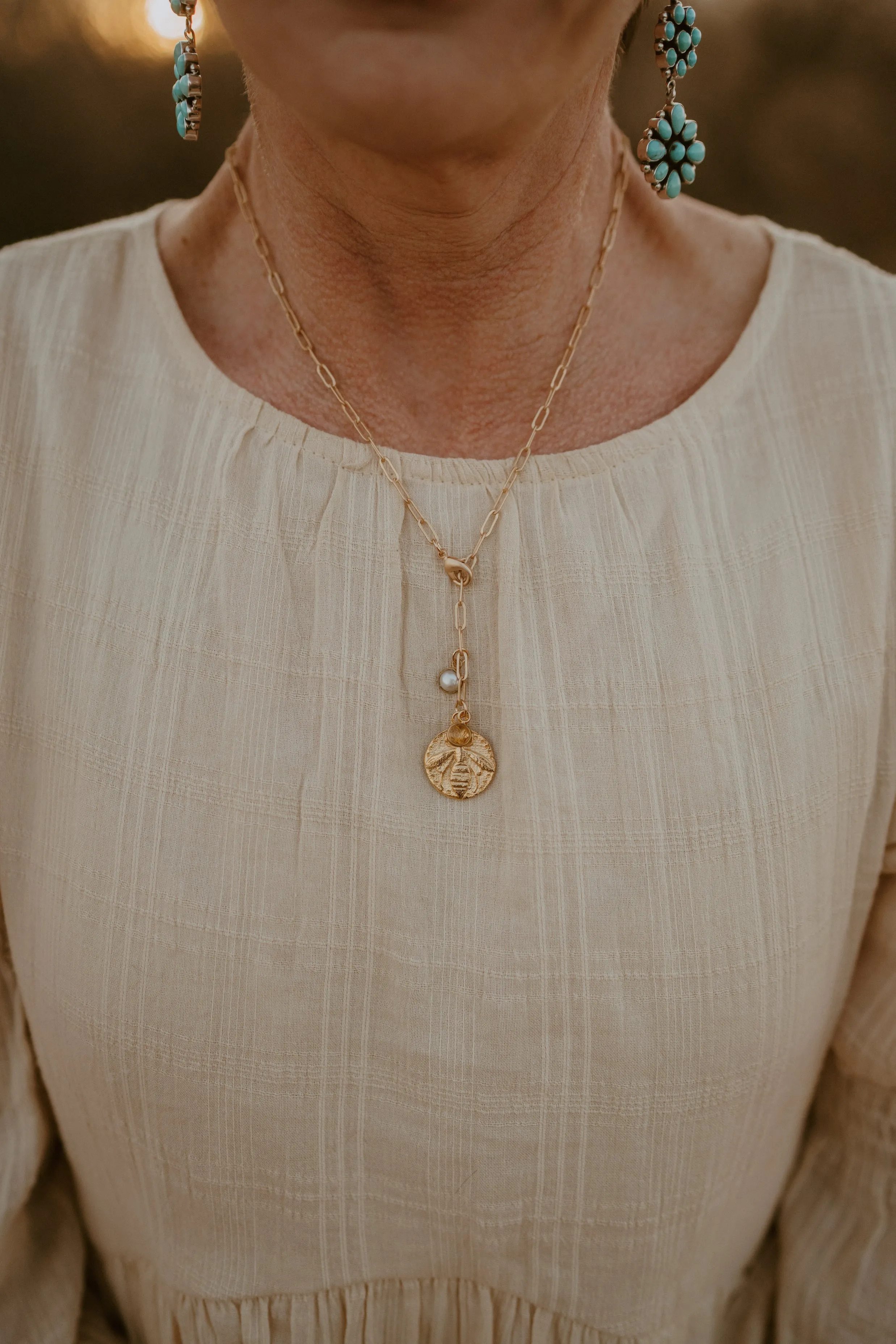 Bee Necklace | #1 | Gold sold by Goldie Lew product image thumbnail 3