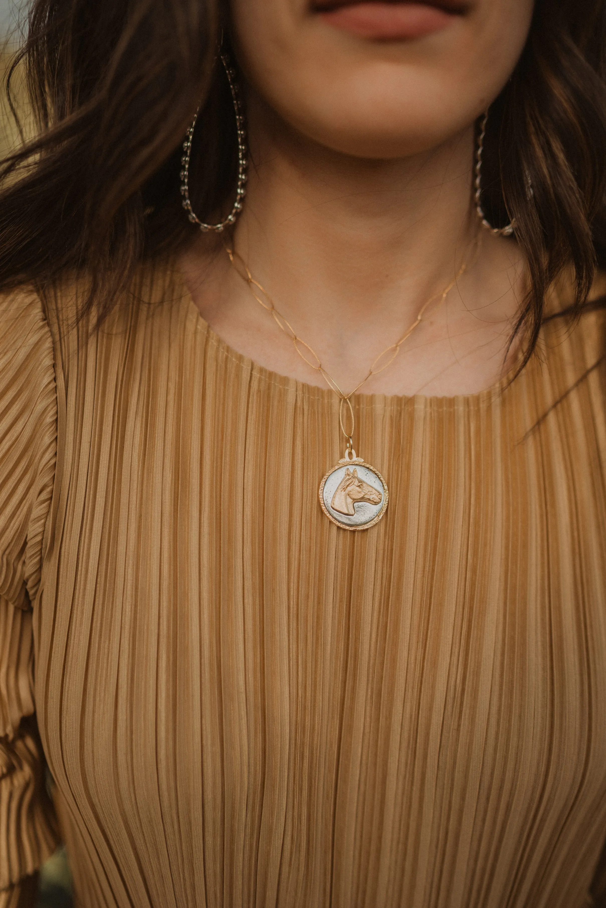 Two Tone El Caballo Necklace sold by Goldie Lew