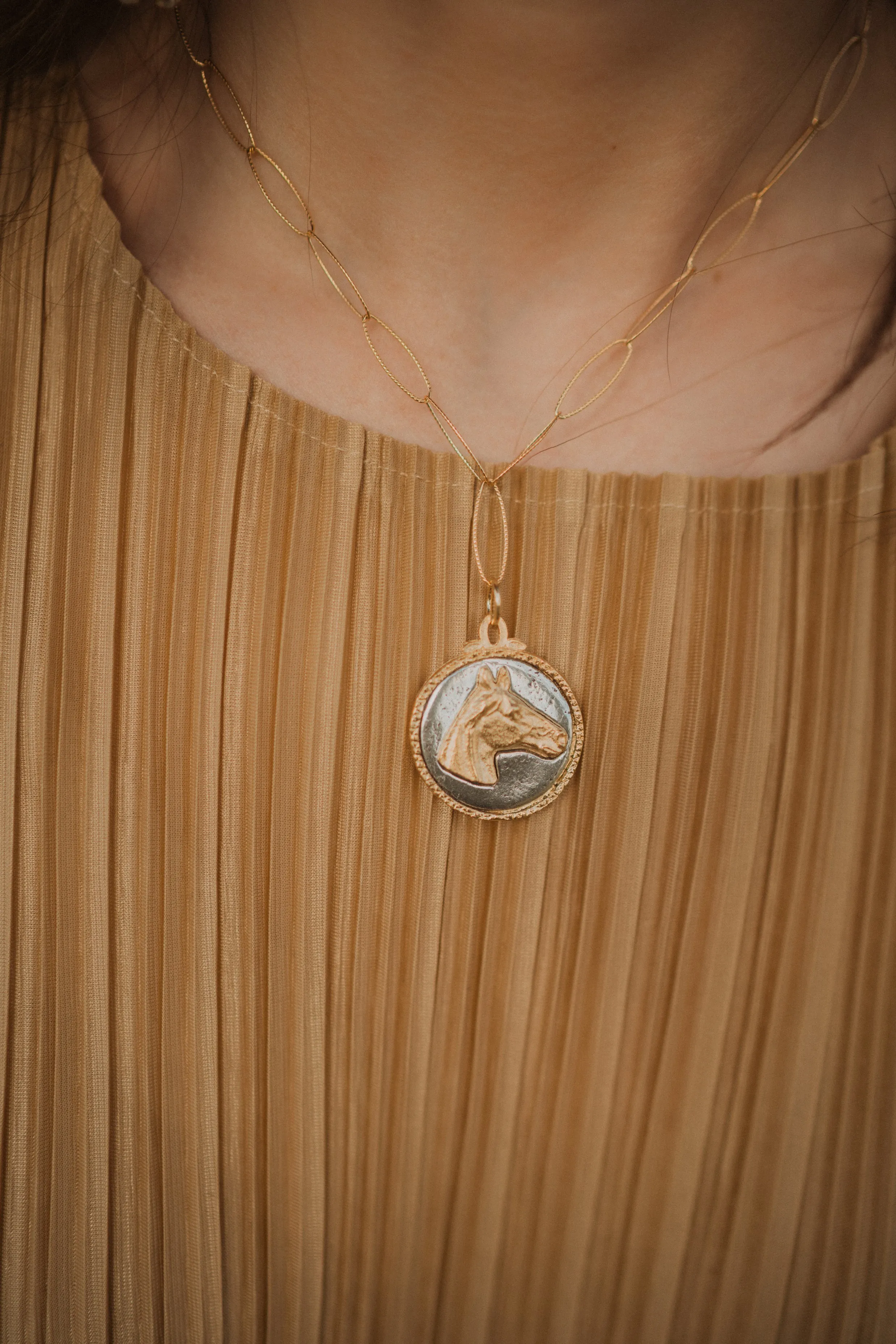 Two Tone El Caballo Necklace sold by Goldie Lew product image thumbnail 2