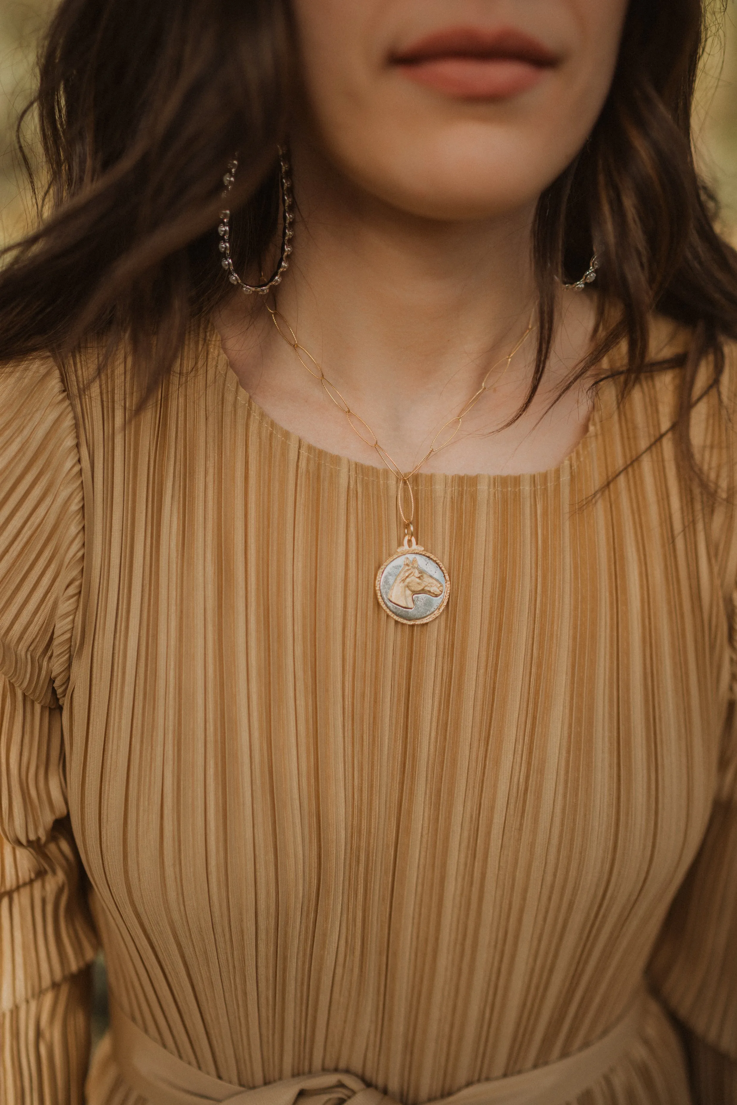 Two Tone El Caballo Necklace sold by Goldie Lew product image thumbnail 5