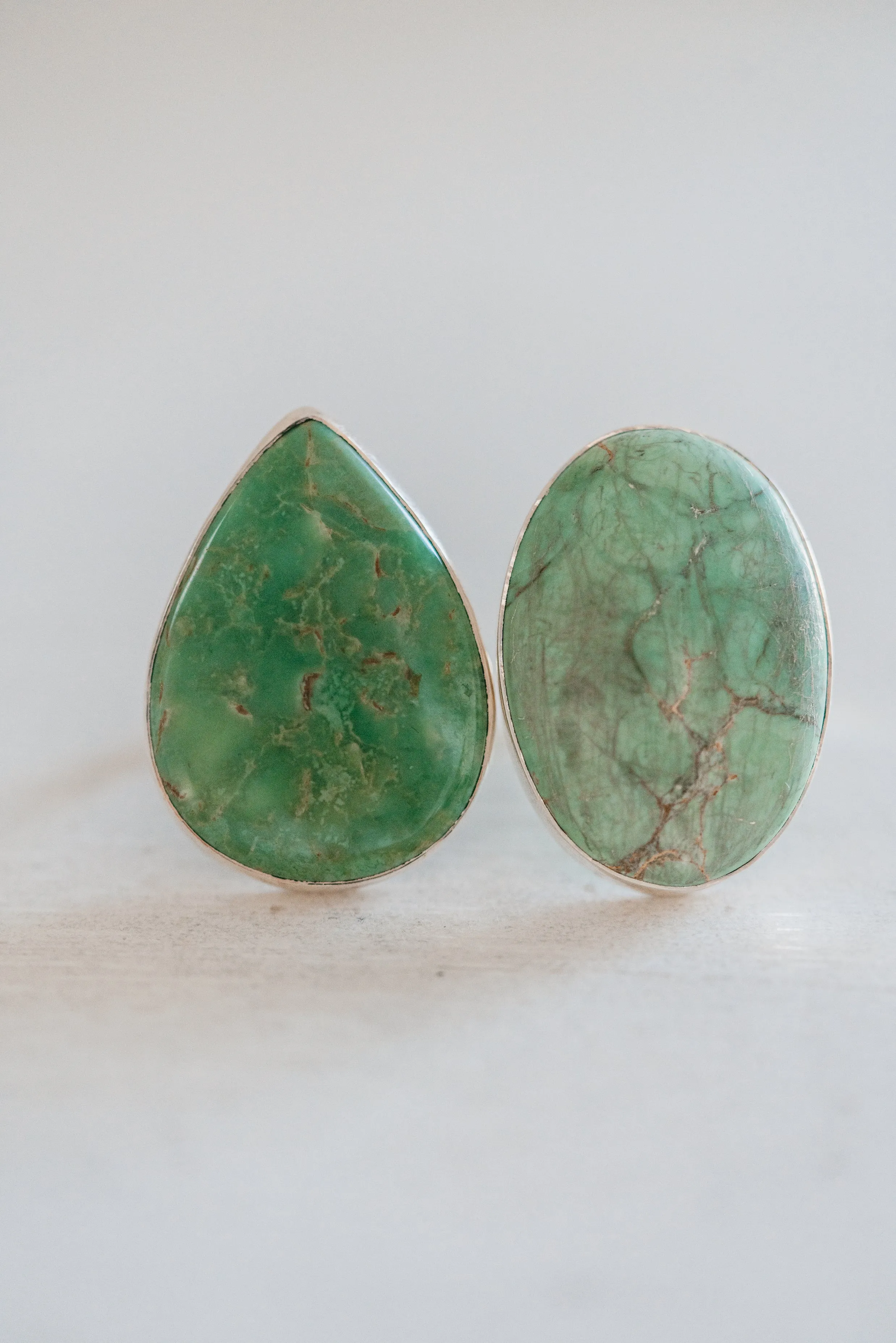 Gravity Ring | Green Variscite sold by Goldie Lew