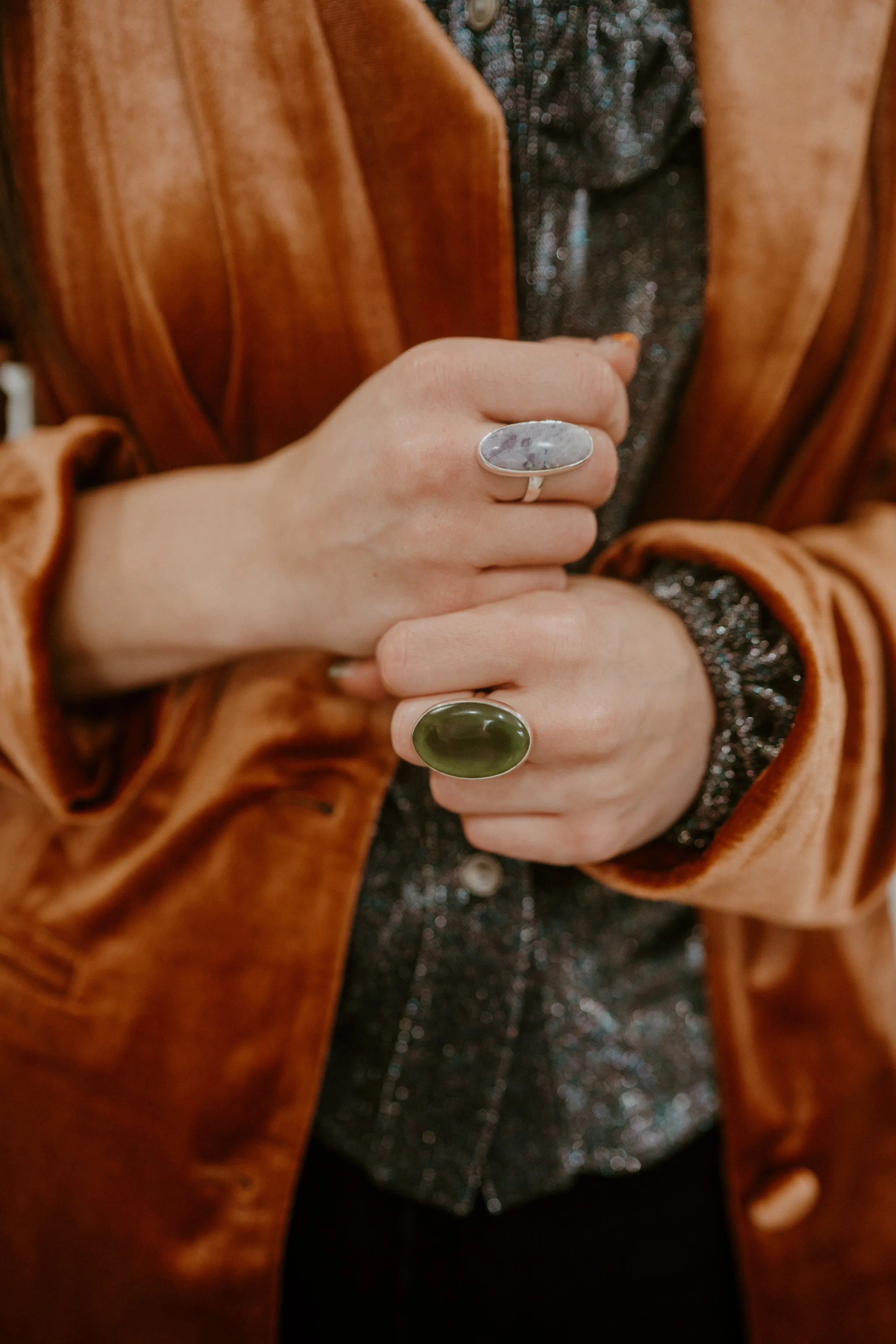Edel Ring | Green Zade Jasper sold by Goldie Lew product image thumbnail 2