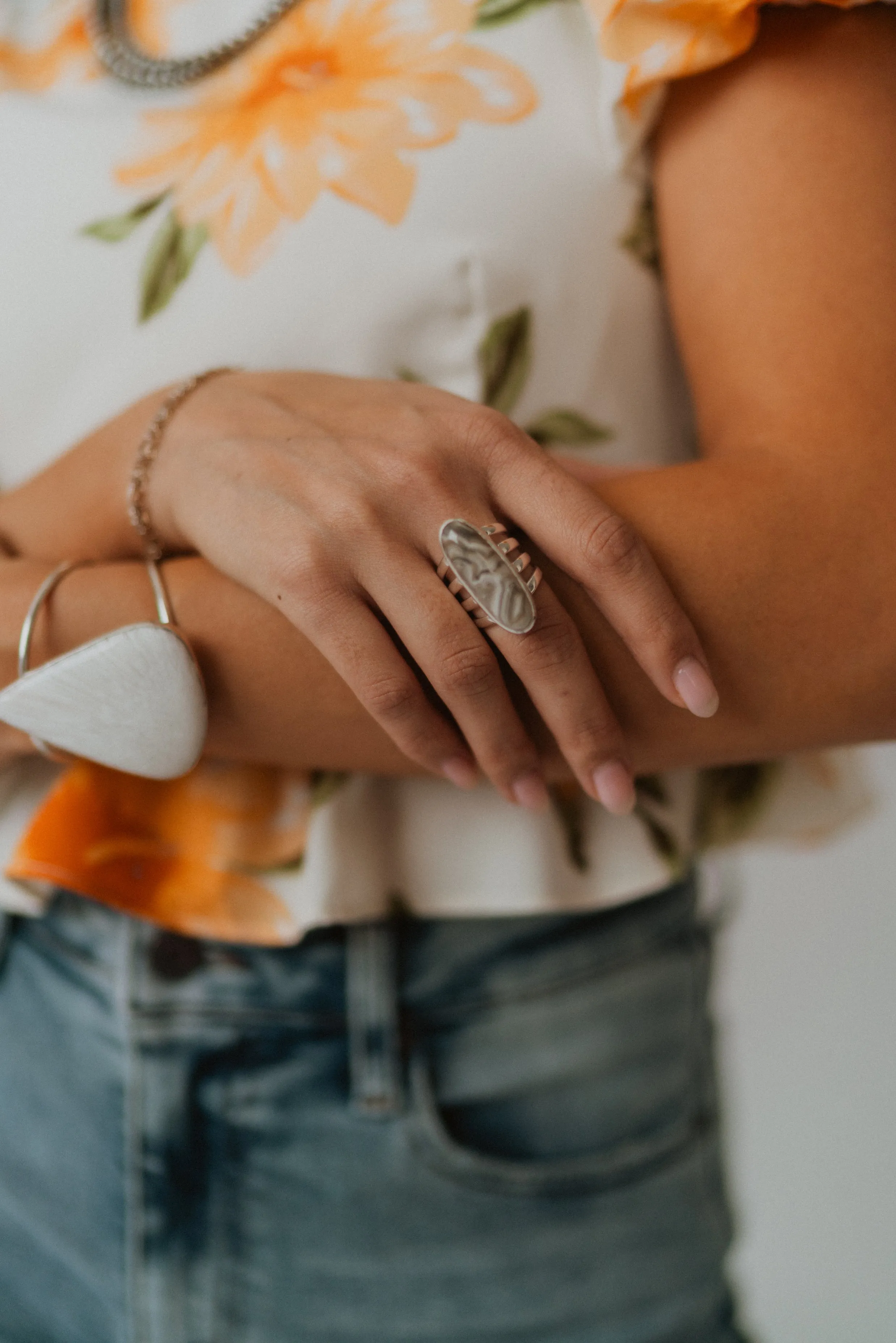 Cheyenne Ring | Crazy Lace Agate sold by Goldie Lew