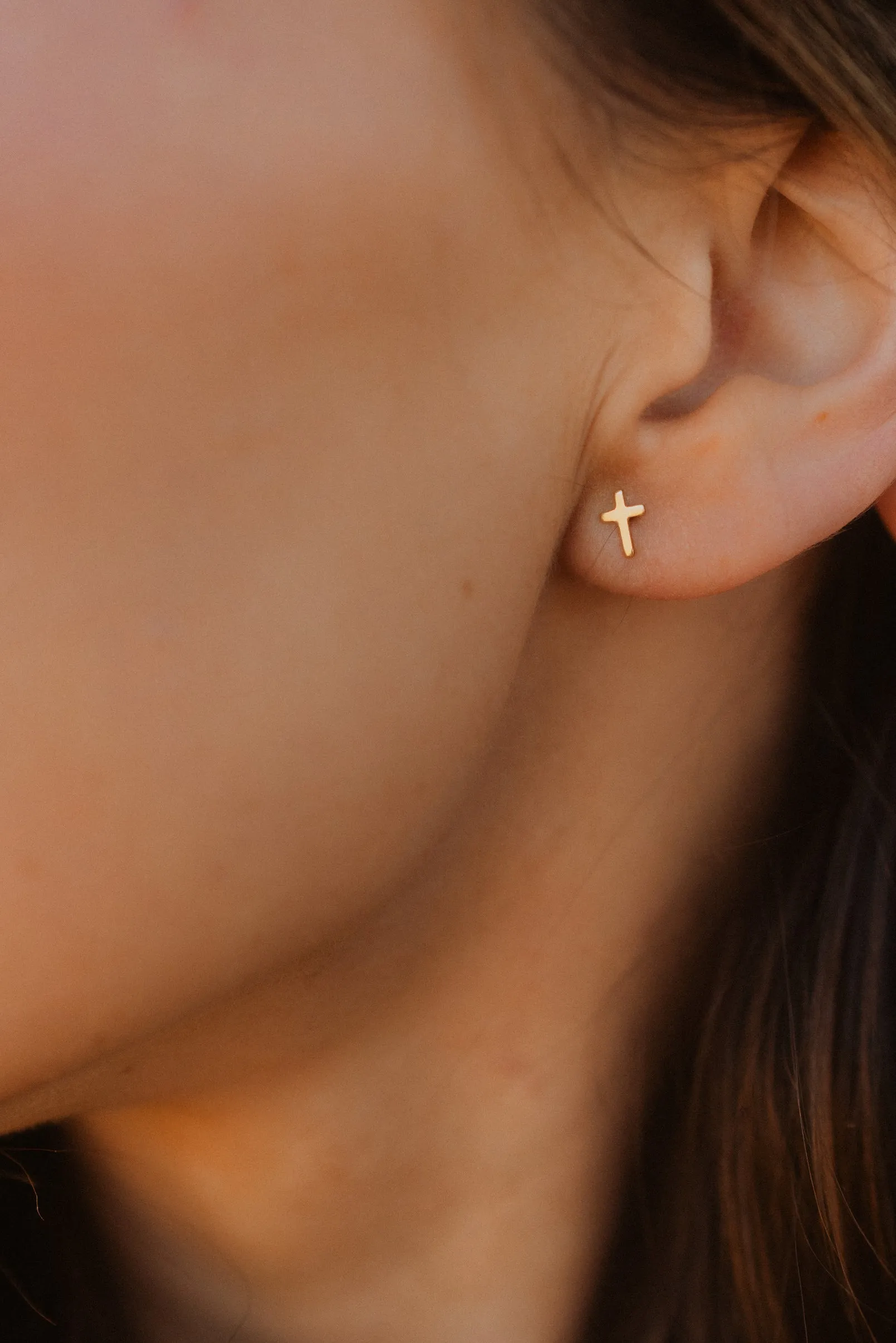 Gold Cross Studs sold by Goldie Lew product image thumbnail 2
