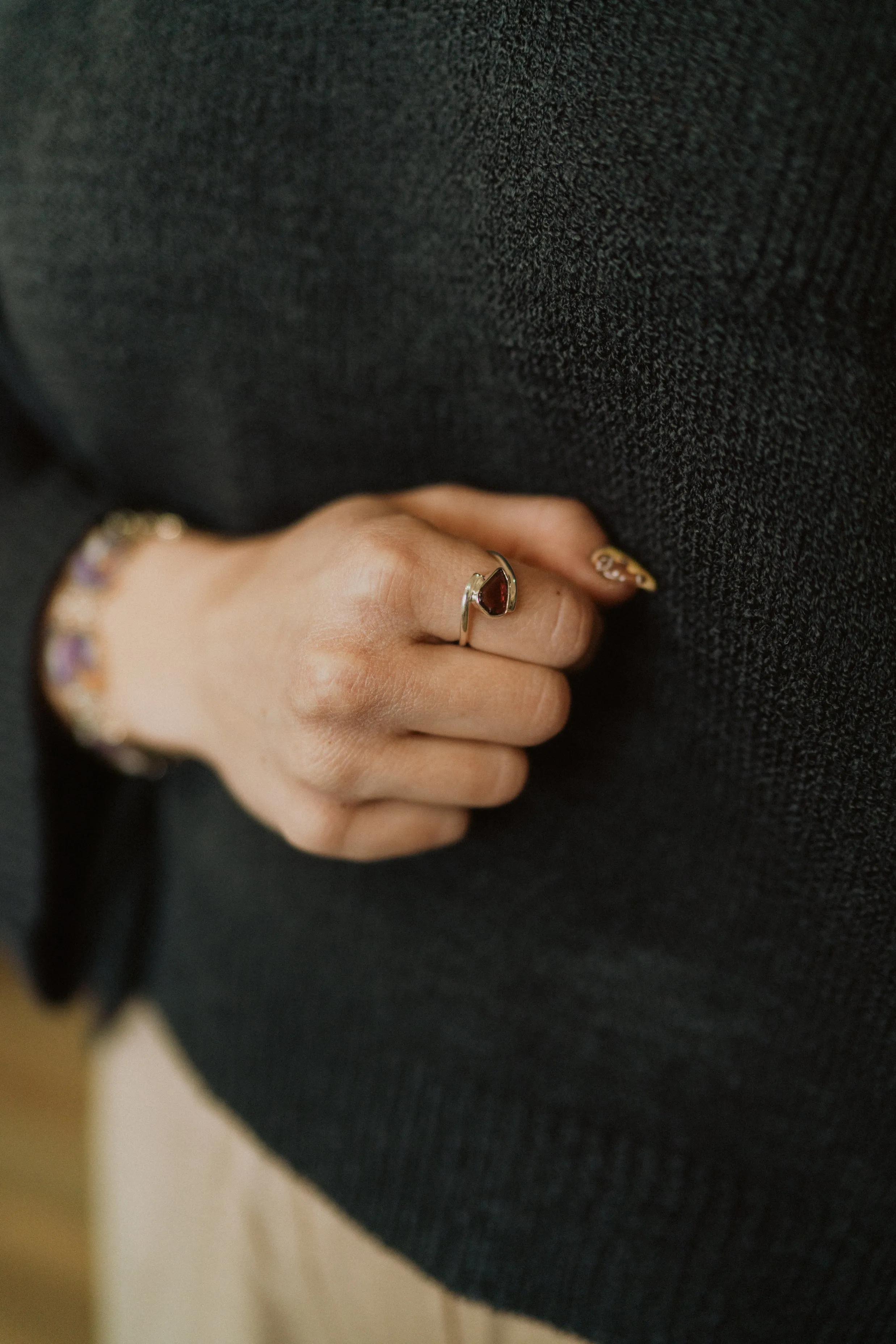 Grandy Ring | Red Garnet sold by Goldie Lew product image thumbnail 2