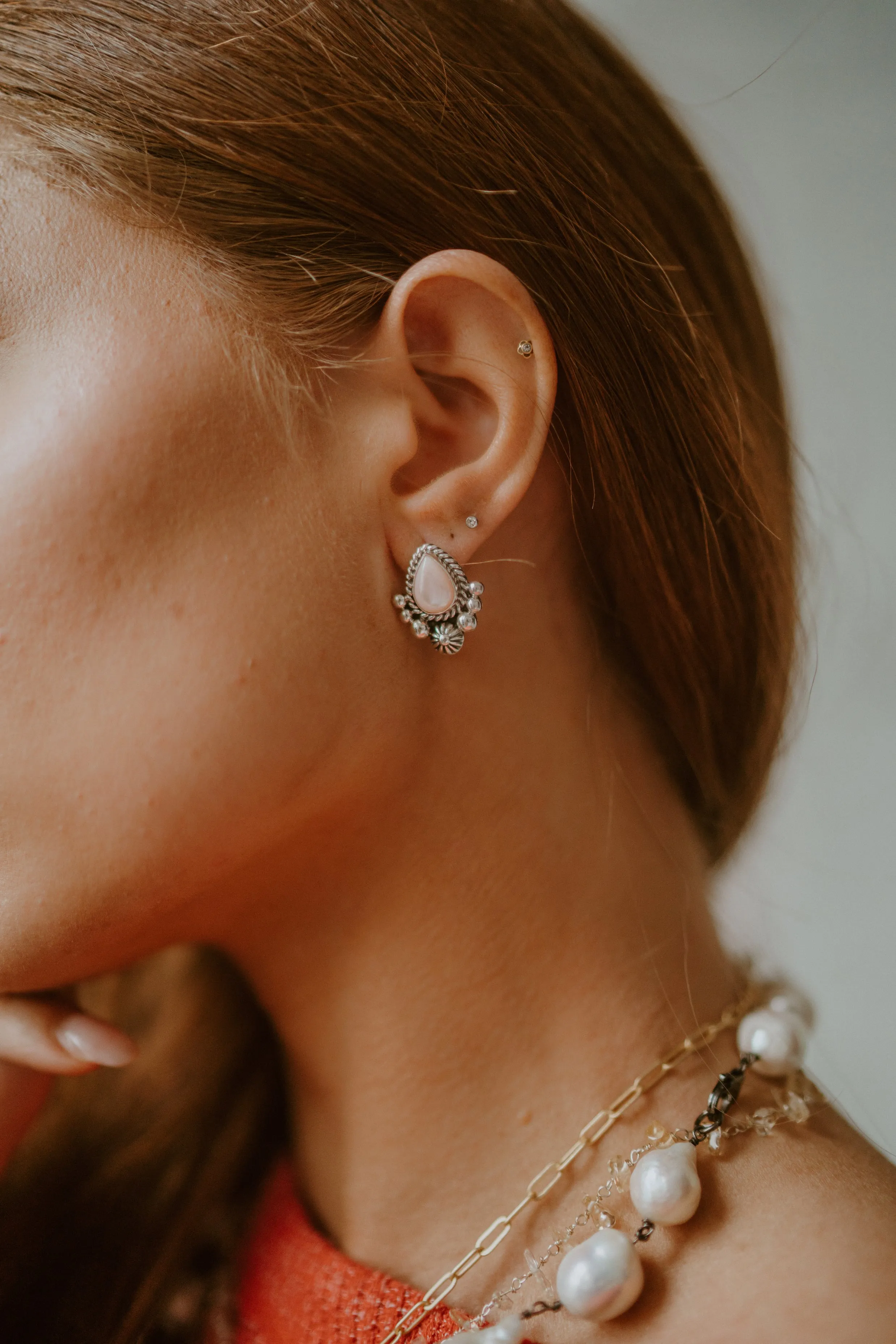 Bea Studs | Pink sold by Goldie Lew product image thumbnail 3