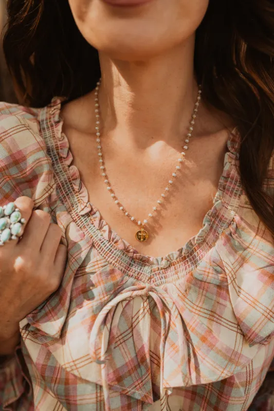 La Cruz Necklace | Sapphire made by Goldie Lew