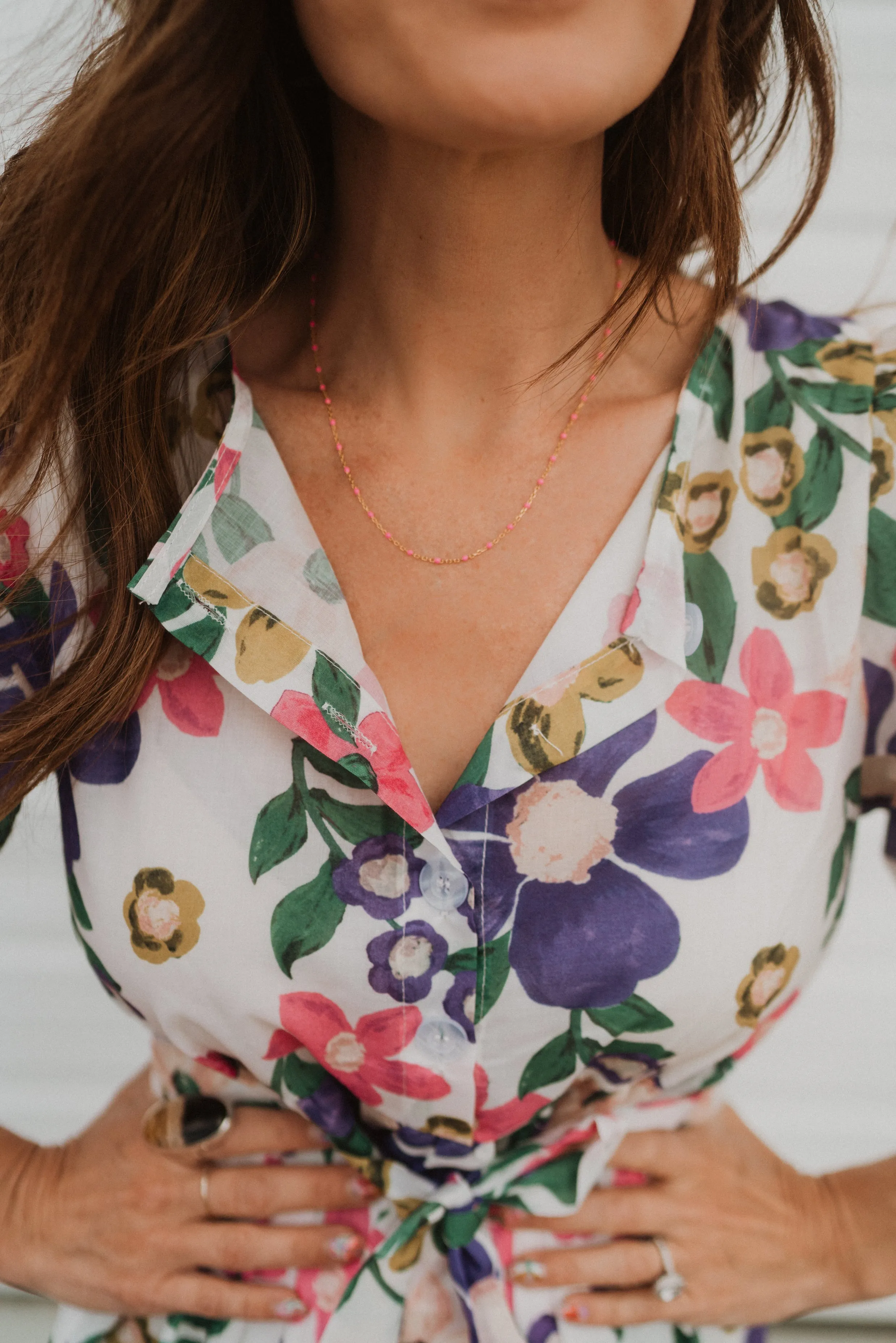 Tessie Necklace | Pink sold by Goldie Lew product image thumbnail 2