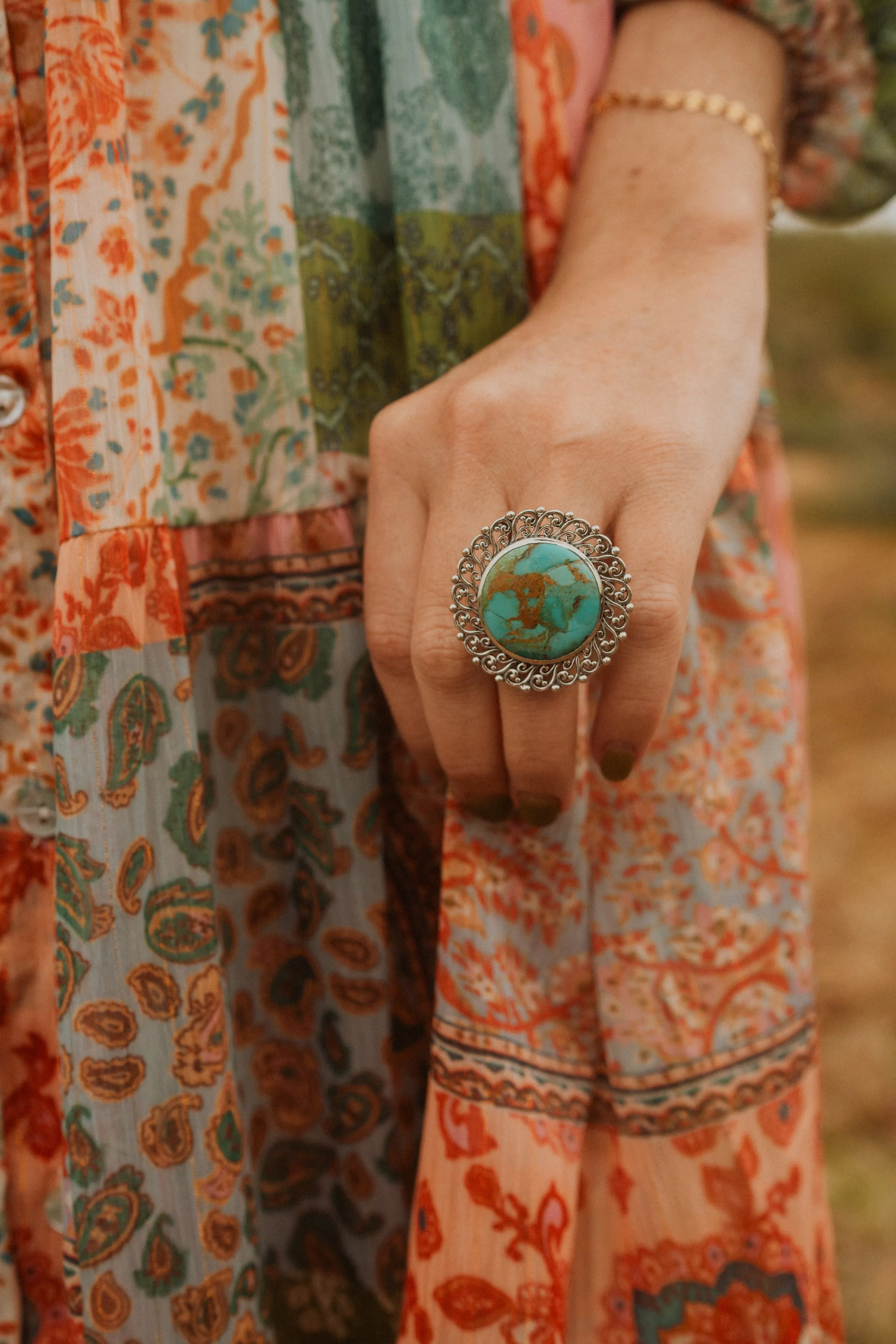 Fancy Ring | Turquoise sold by Goldie Lew