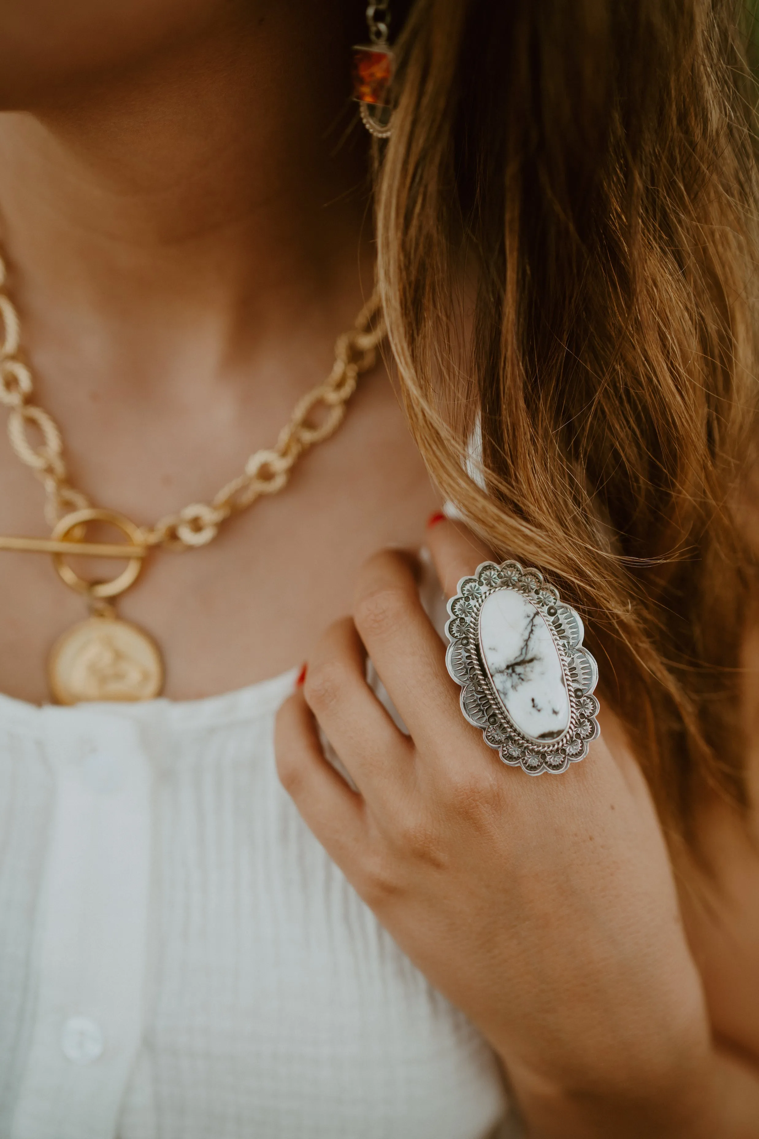 Stella Ring | #1 | White Buffalo sold by Goldie Lew product image thumbnail 5