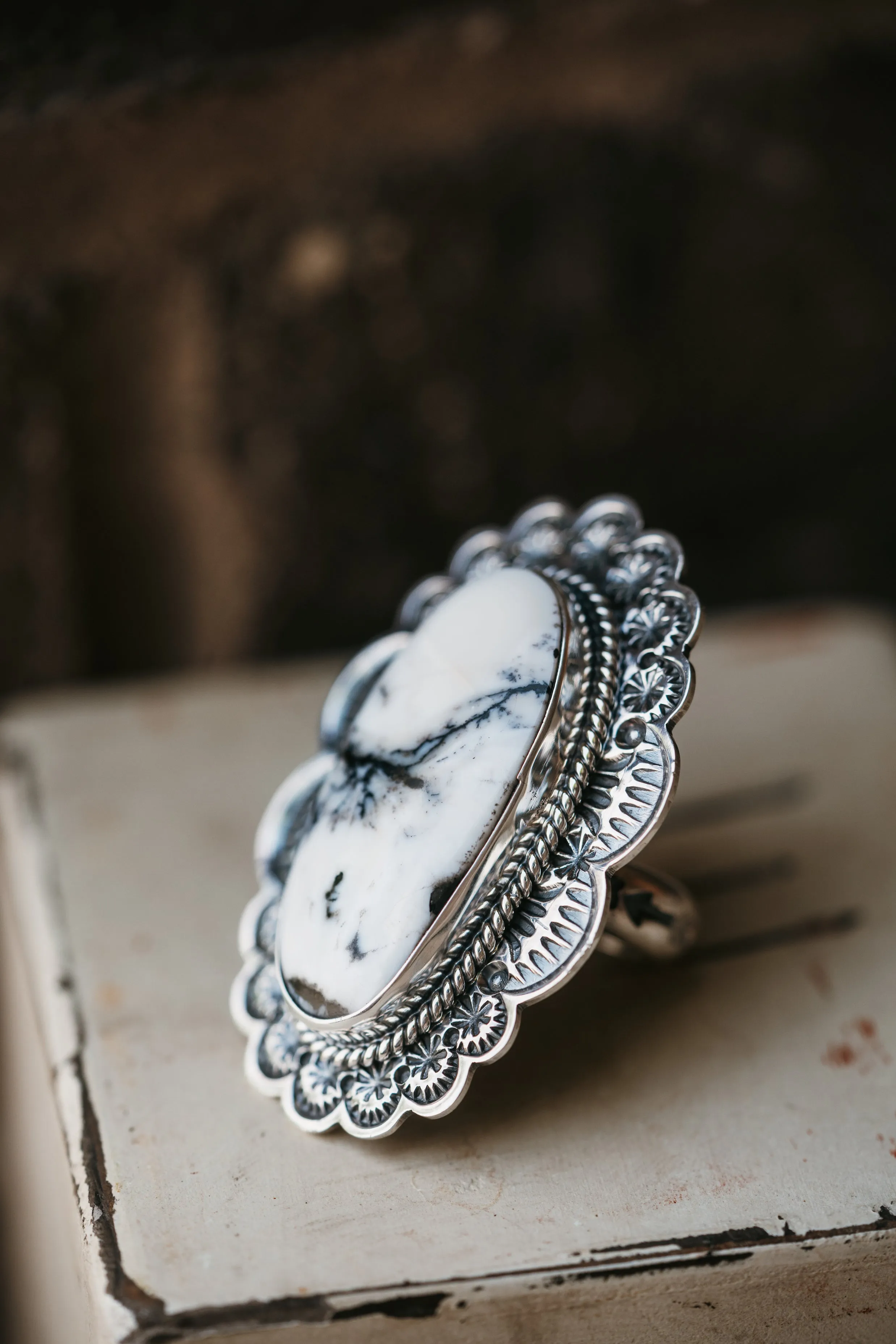 Stella Ring | #1 | White Buffalo sold by Goldie Lew product image thumbnail 2