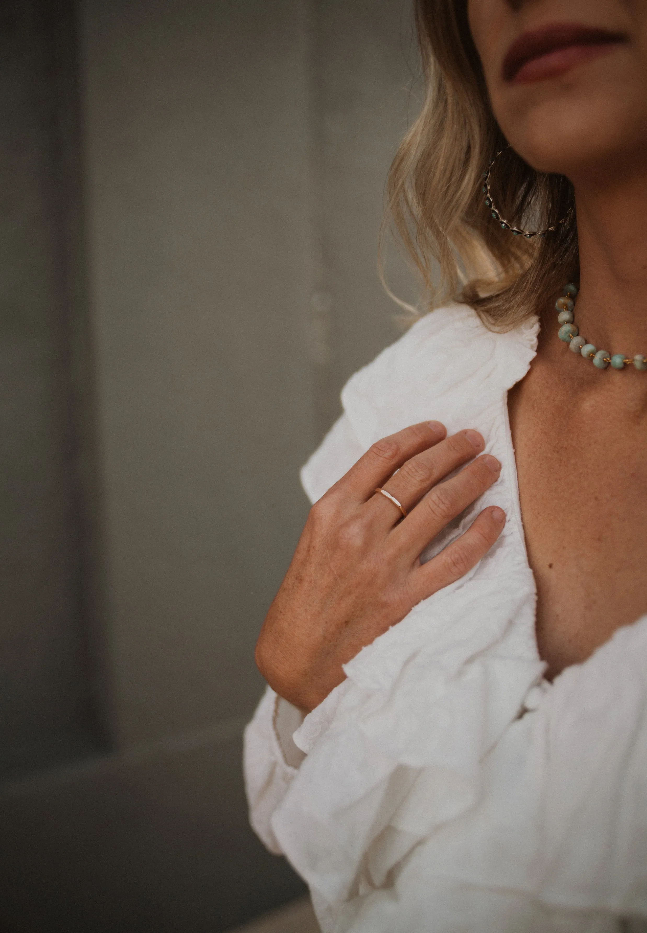 Angled Hammered Stacker Ring | Gold | - FINAL SALE sold by Goldie Lew product image thumbnail 3