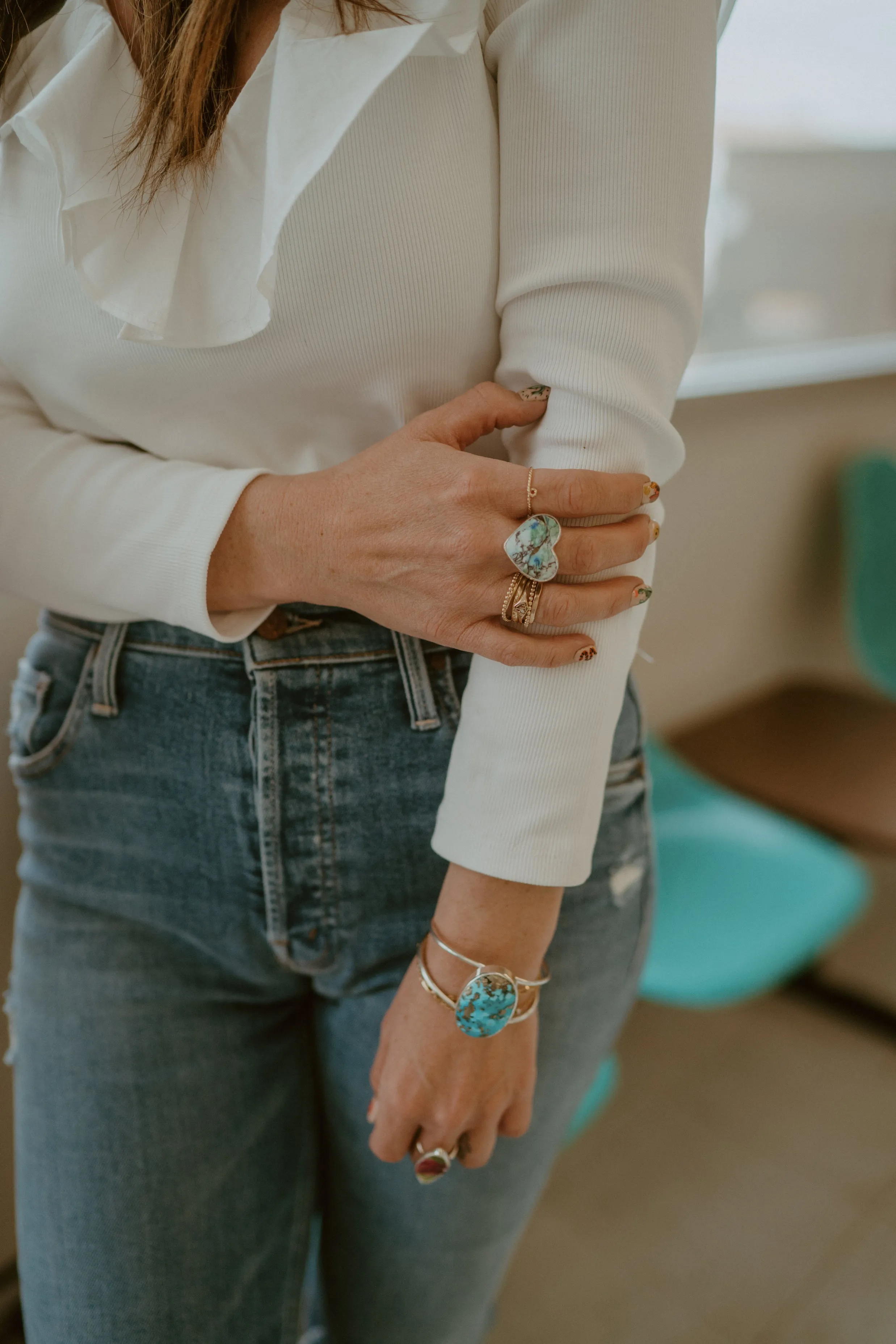 Heart Ring | Russian Azurite sold by Goldie Lew product image thumbnail 3