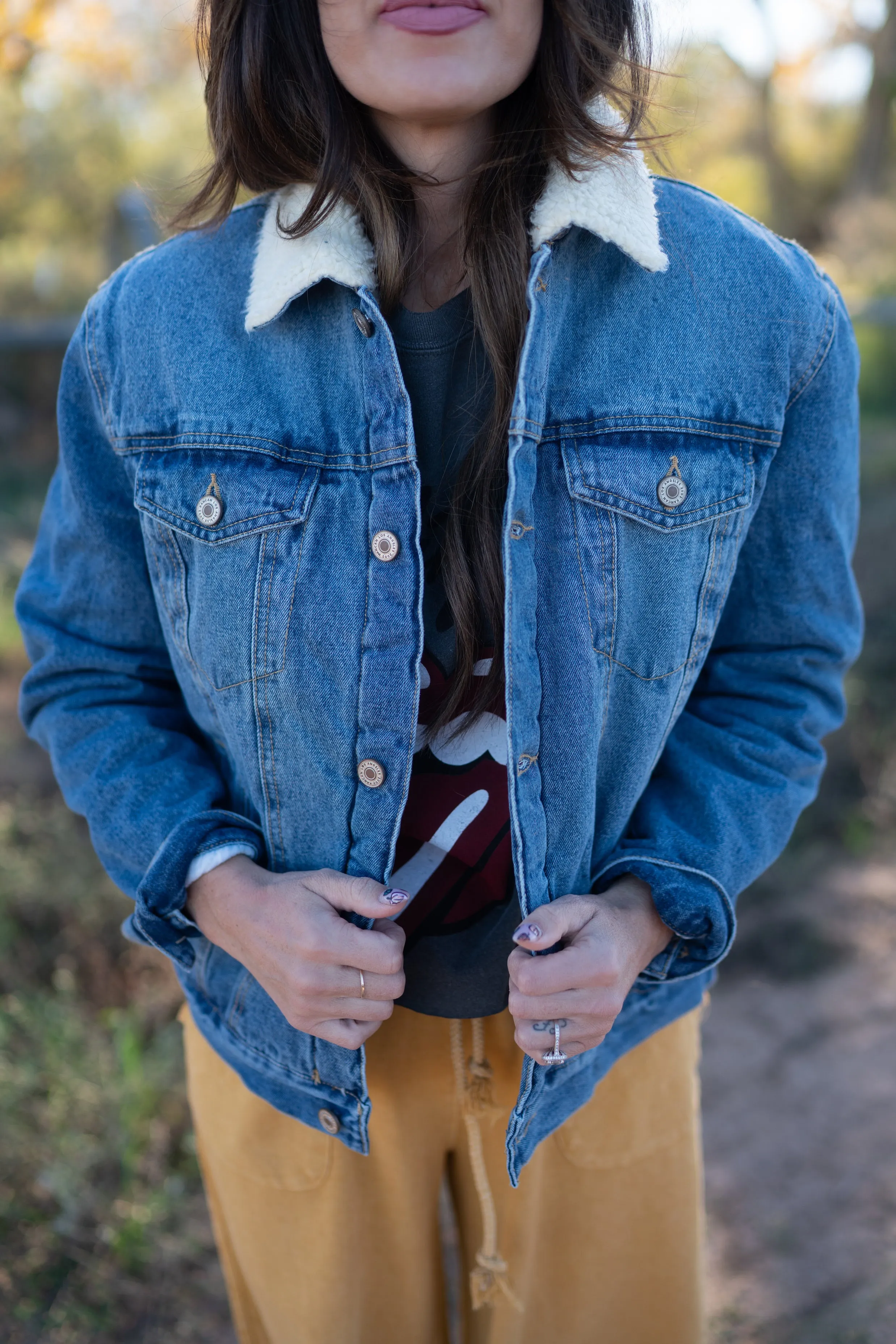 Druzy Denim Jacket | Extended Sizing sold by Goldie Lew product image thumbnail 5