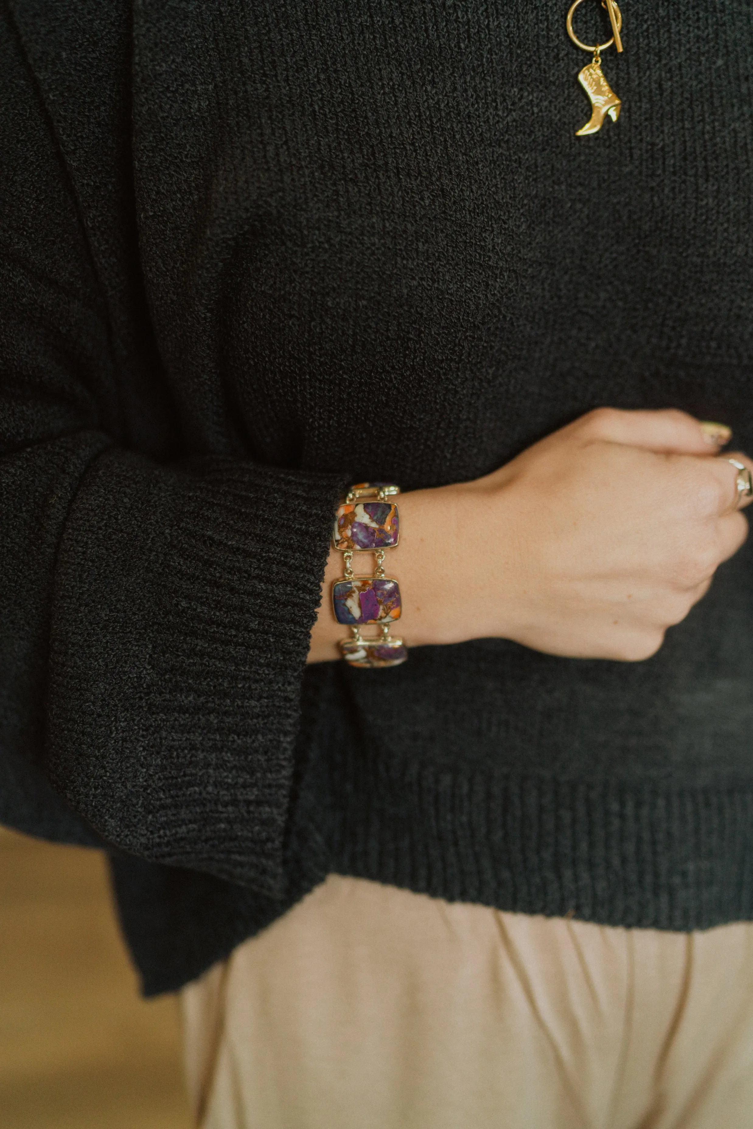 Celia Bracelet | #2 | Purple sold by Goldie Lew product image thumbnail 3