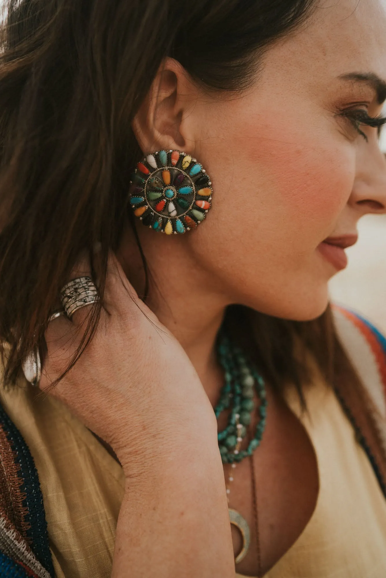 Colorful Zuni Earrings sold by Goldie Lew