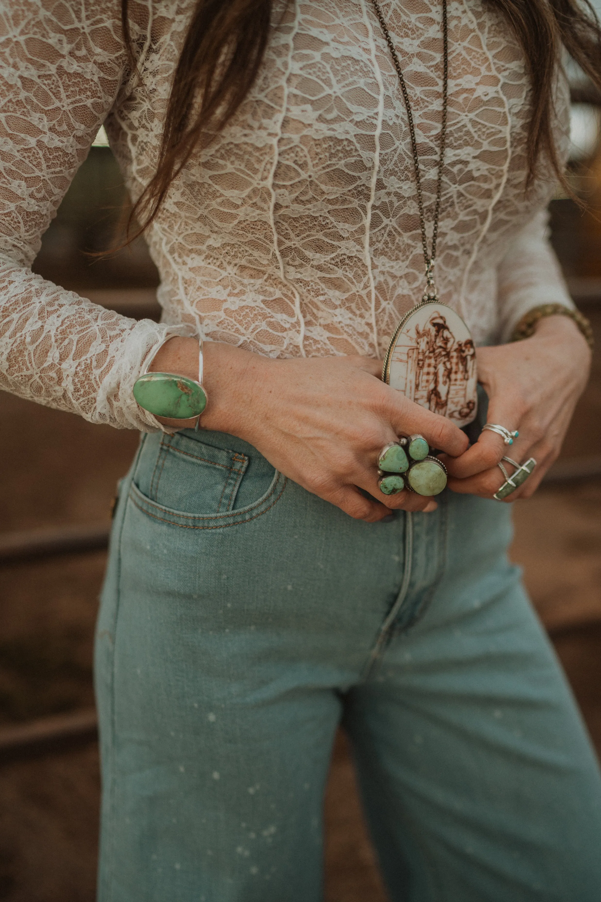 Solange Cuff | Variscite sold by Goldie Lew product image thumbnail 2