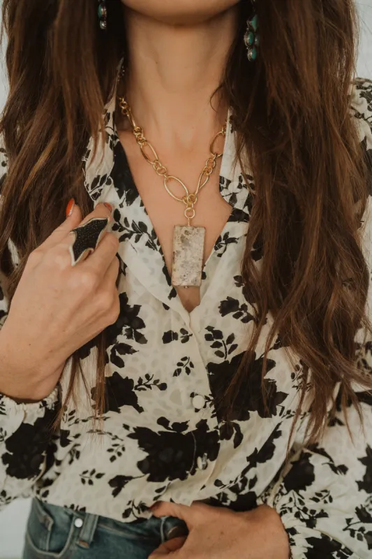 Cascade Necklace | White Agate sold by Goldie Lew