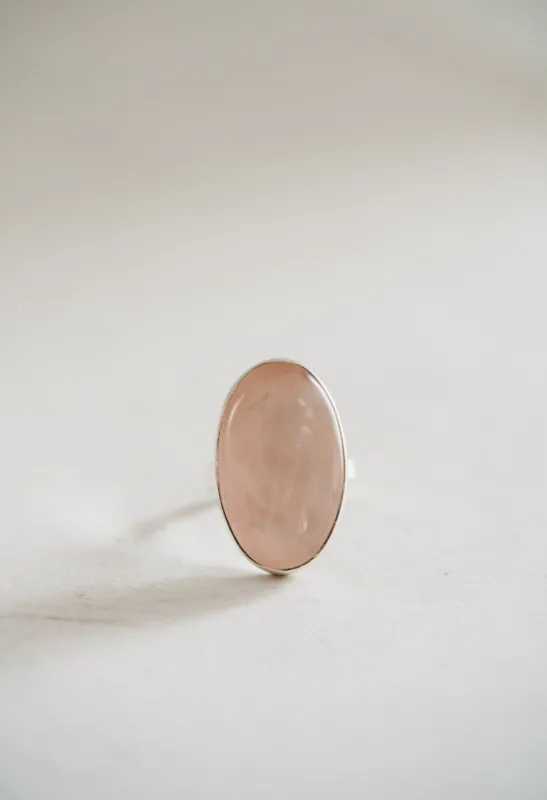 Amelie Ring | Rose Quartz sold by Goldie Lew