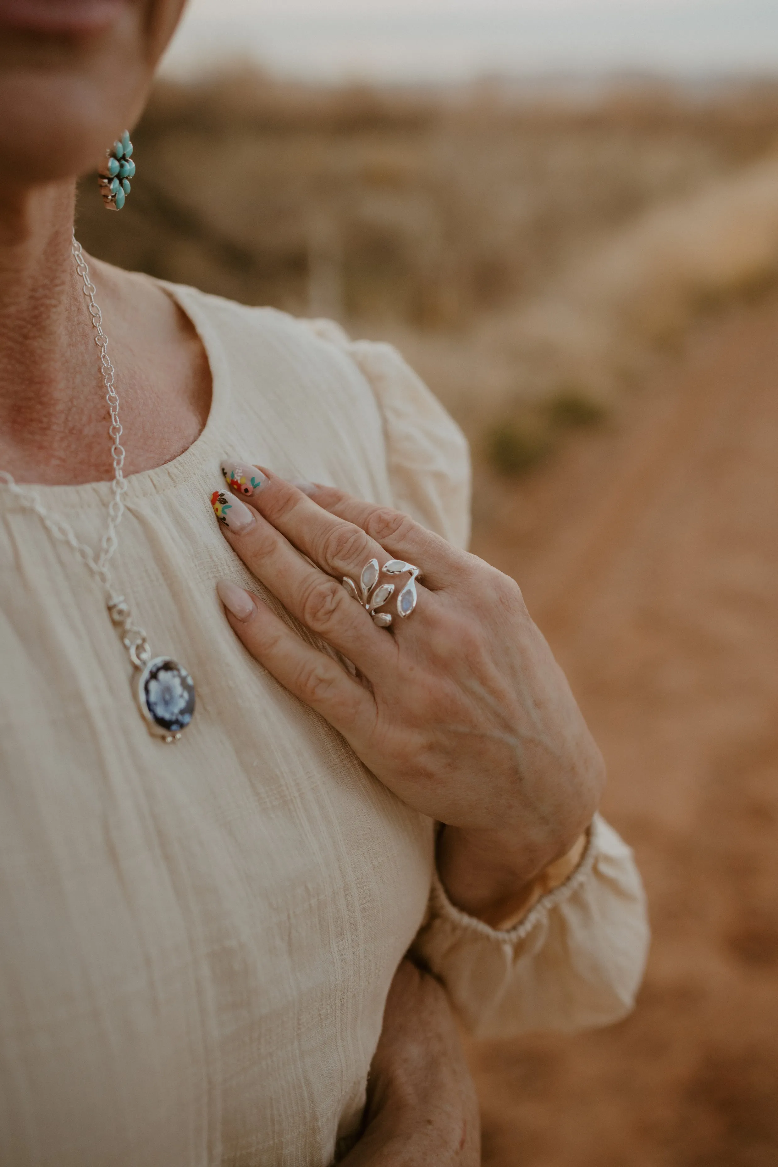 Blythe Ring | Rainbow Moonstone sold by Goldie Lew product image thumbnail 4