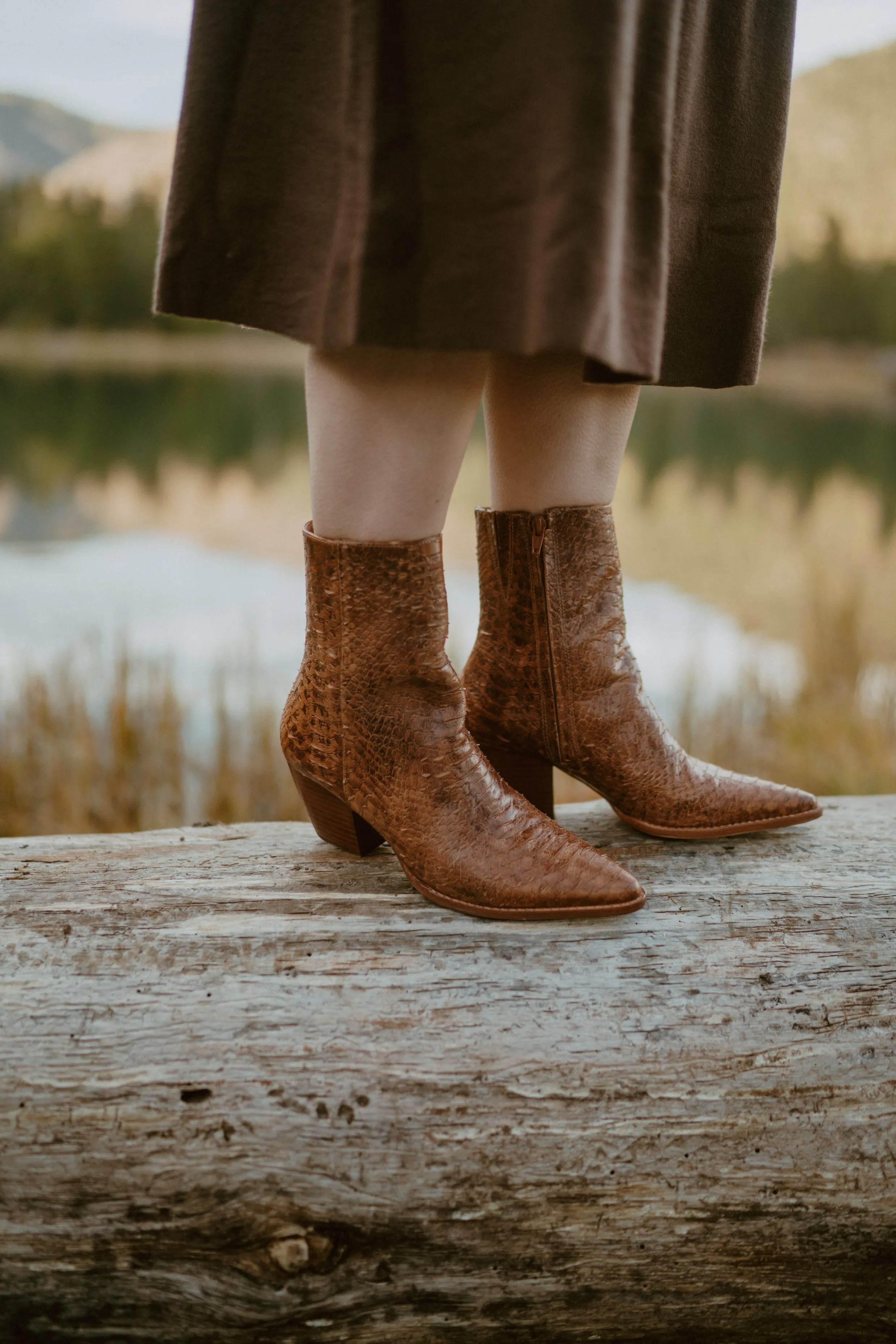 Caty Boot | Cognac Snake sold by Goldie Lew product image thumbnail 4