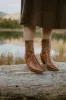 Caty Boot | Cognac Snake sold by Goldie Lew