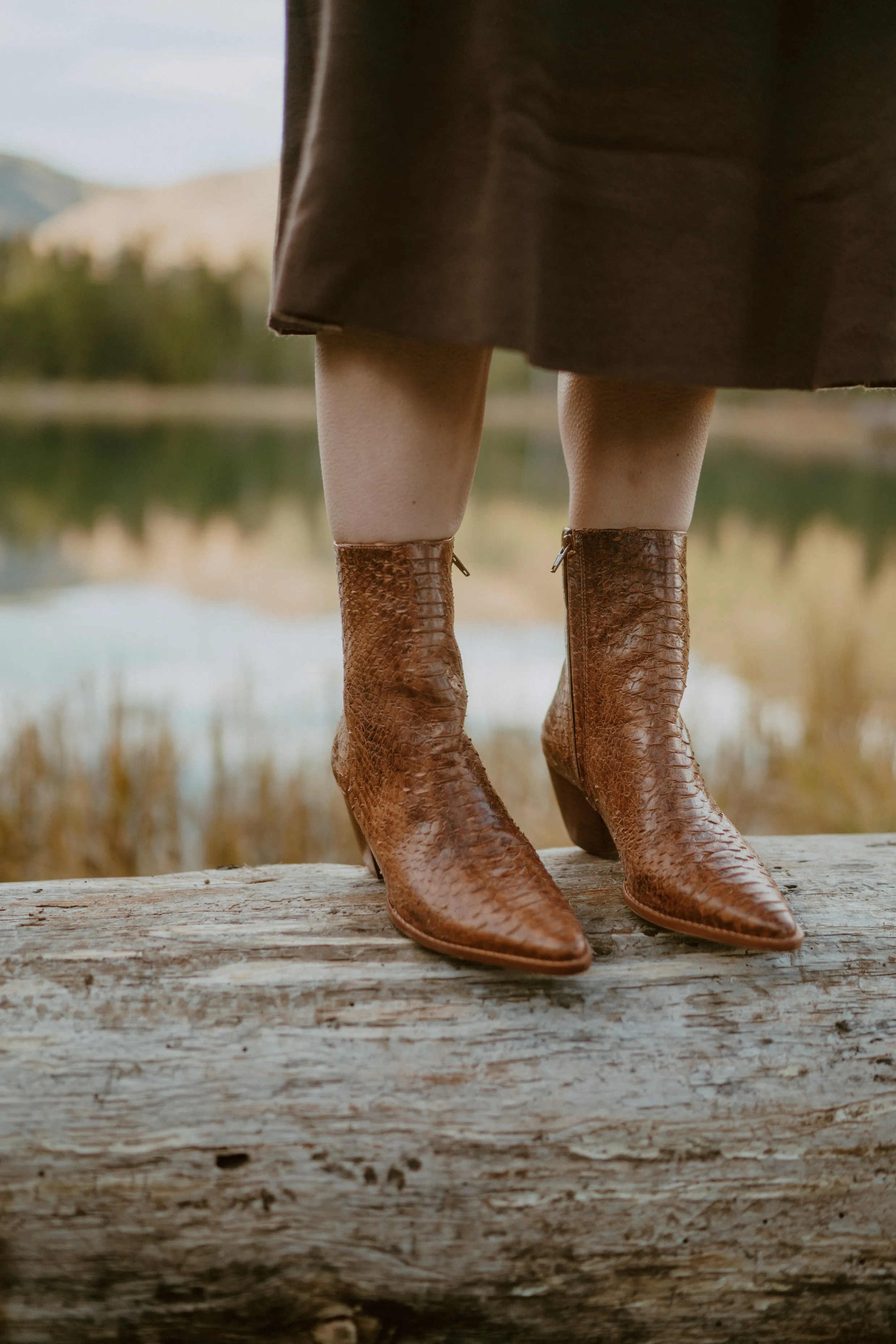 Caty Boot | Cognac Snake sold by Goldie Lew product image thumbnail 3