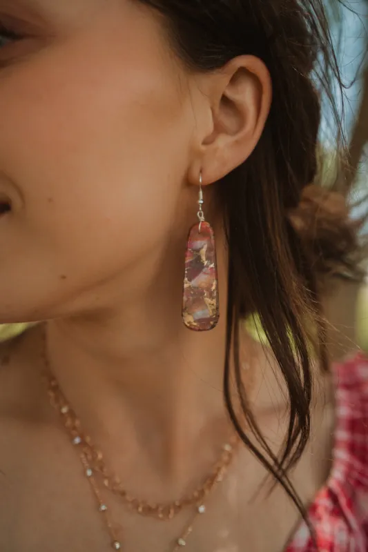 Evangeline Earrings | #1 | Pink Turquoise sold by Goldie Lew