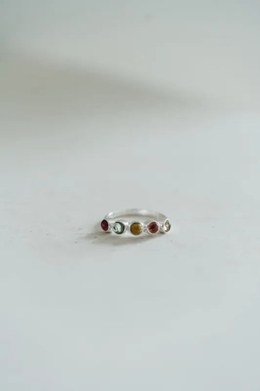 Kelm Ring | 5 Stone | Colorful sold by Goldie Lew