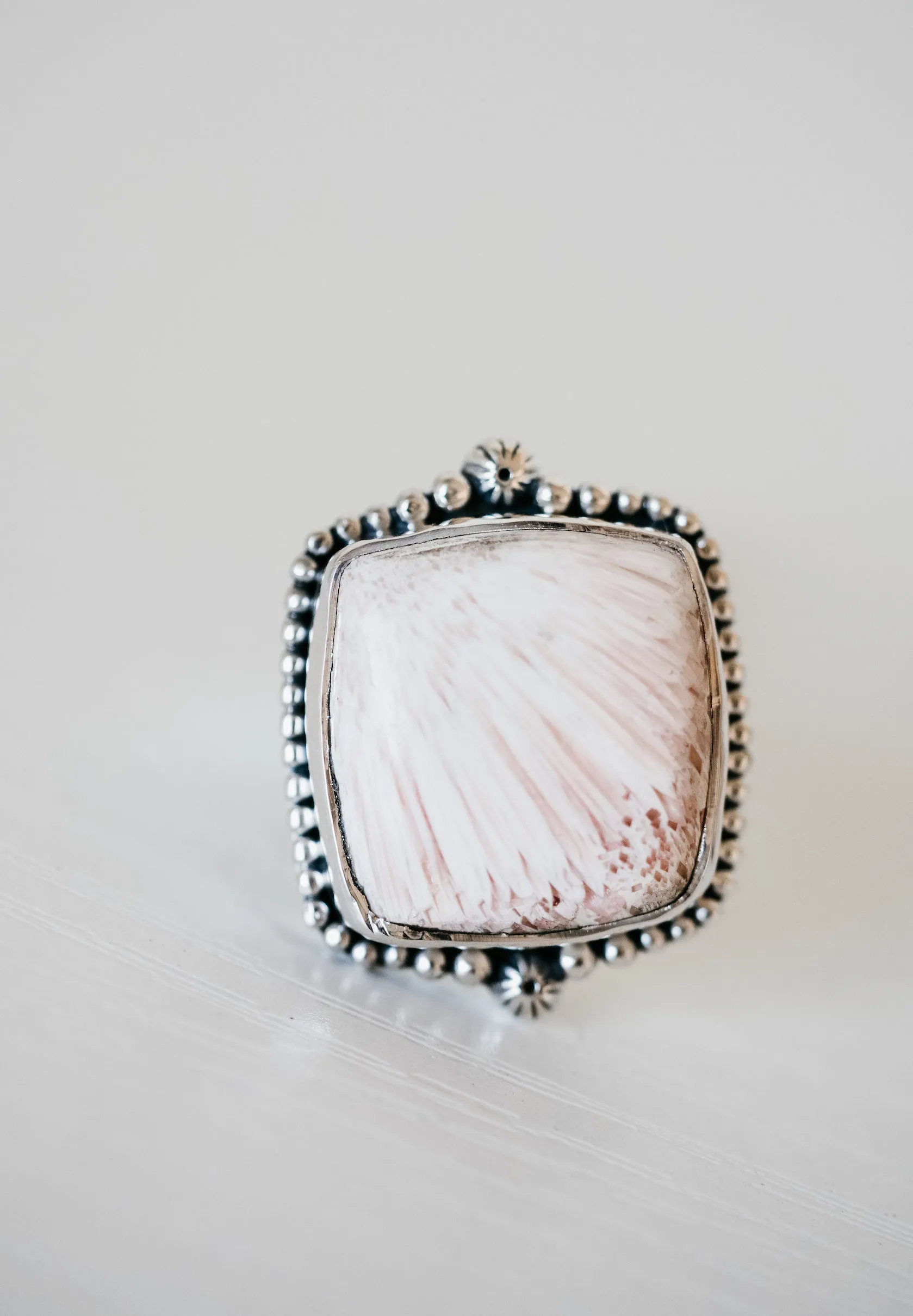 Aaliyah Ring | Pink Scolecite sold by Goldie Lew product image thumbnail 4