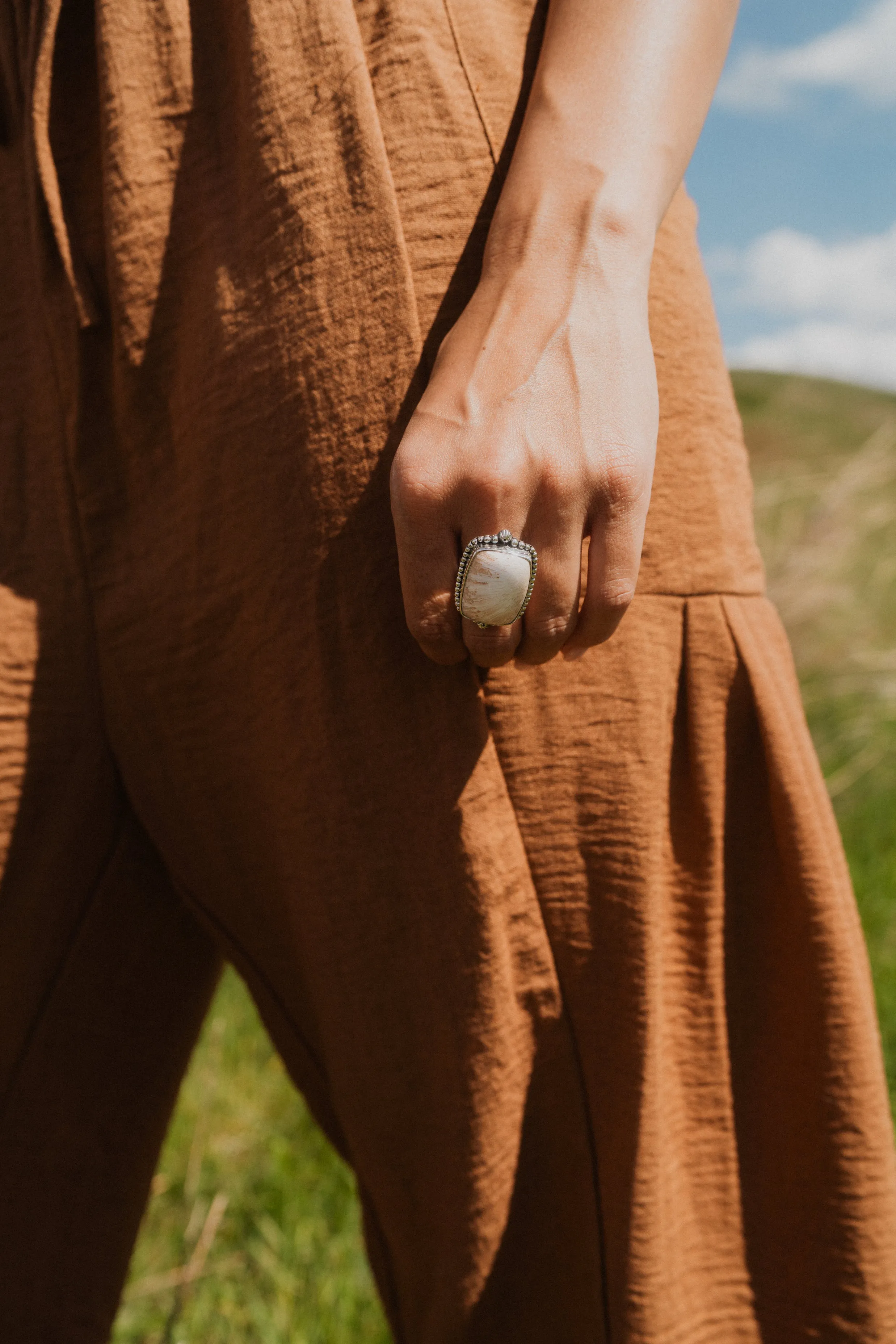 Aaliyah Ring | Pink Scolecite sold by Goldie Lew product image thumbnail 2