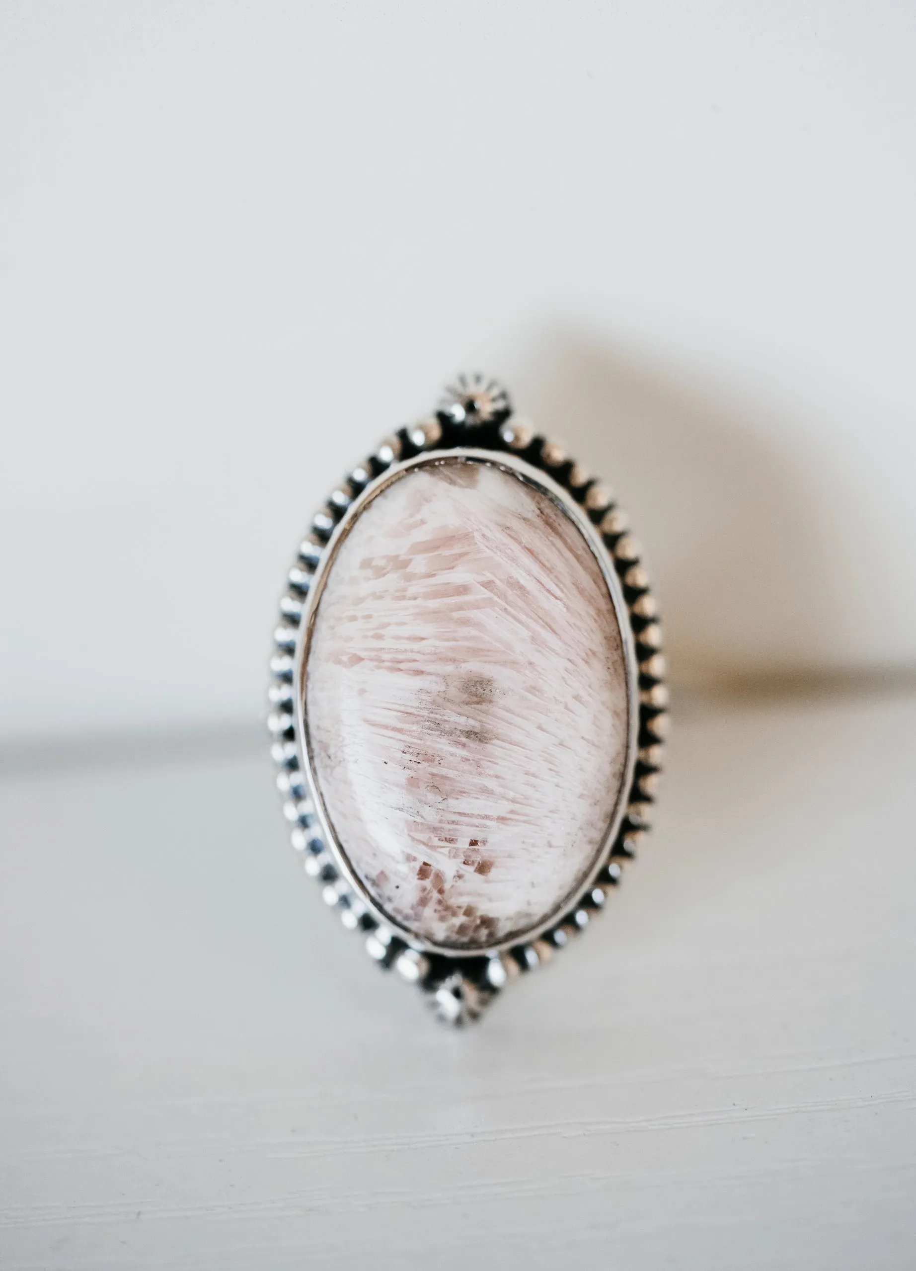 Aaliyah Ring | Pink Scolecite sold by Goldie Lew product image thumbnail 5
