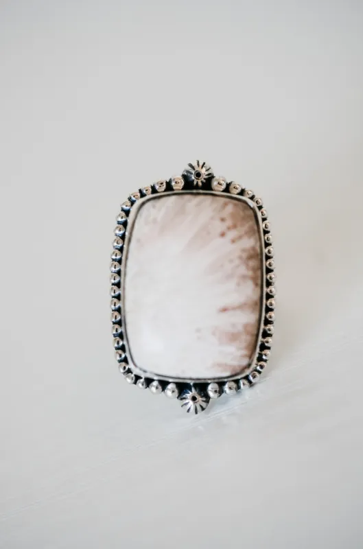 Aaliyah Ring | Pink Scolecite sold by Goldie Lew
