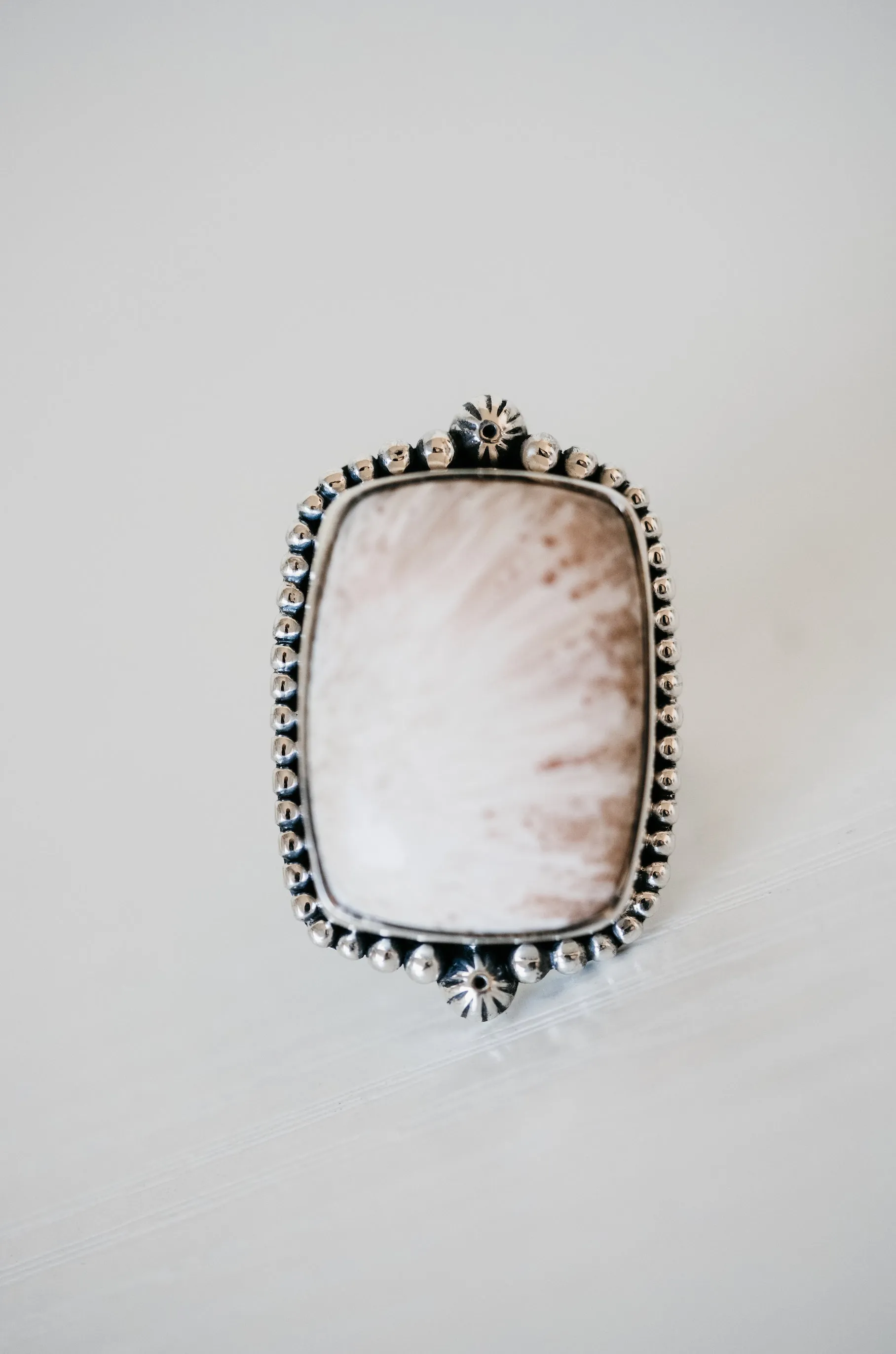 Aaliyah Ring | Pink Scolecite sold by Goldie Lew