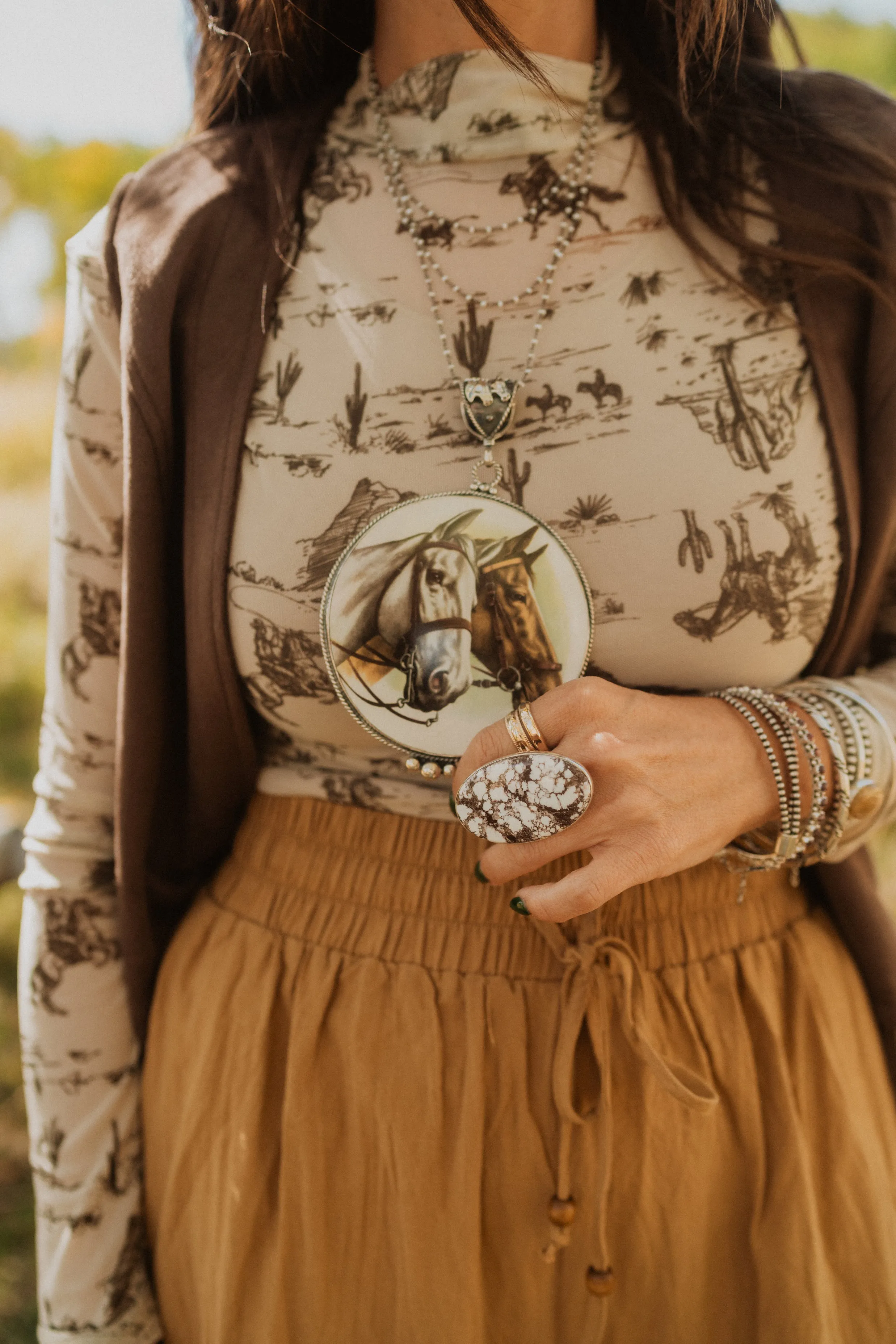 Kennedy Ring | White Horse Jasper - FINAL SALE sold by Goldie Lew product image thumbnail 2