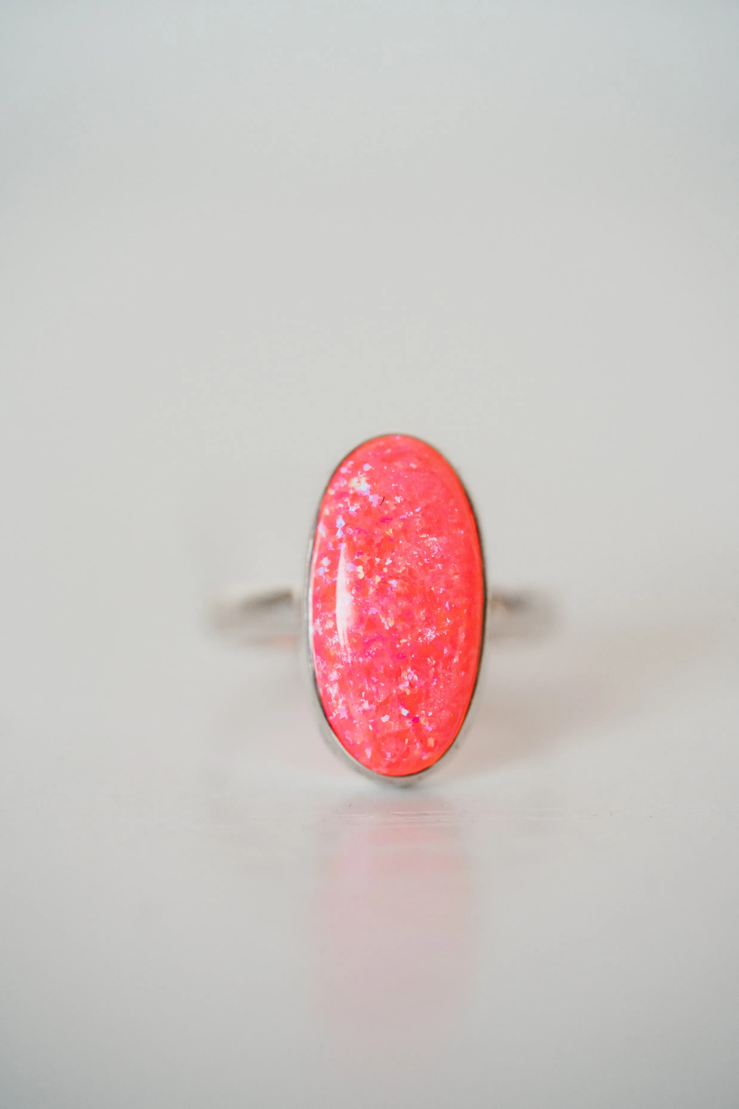 Steeley Ring | Oval | Pink Opal sold by Goldie Lew
