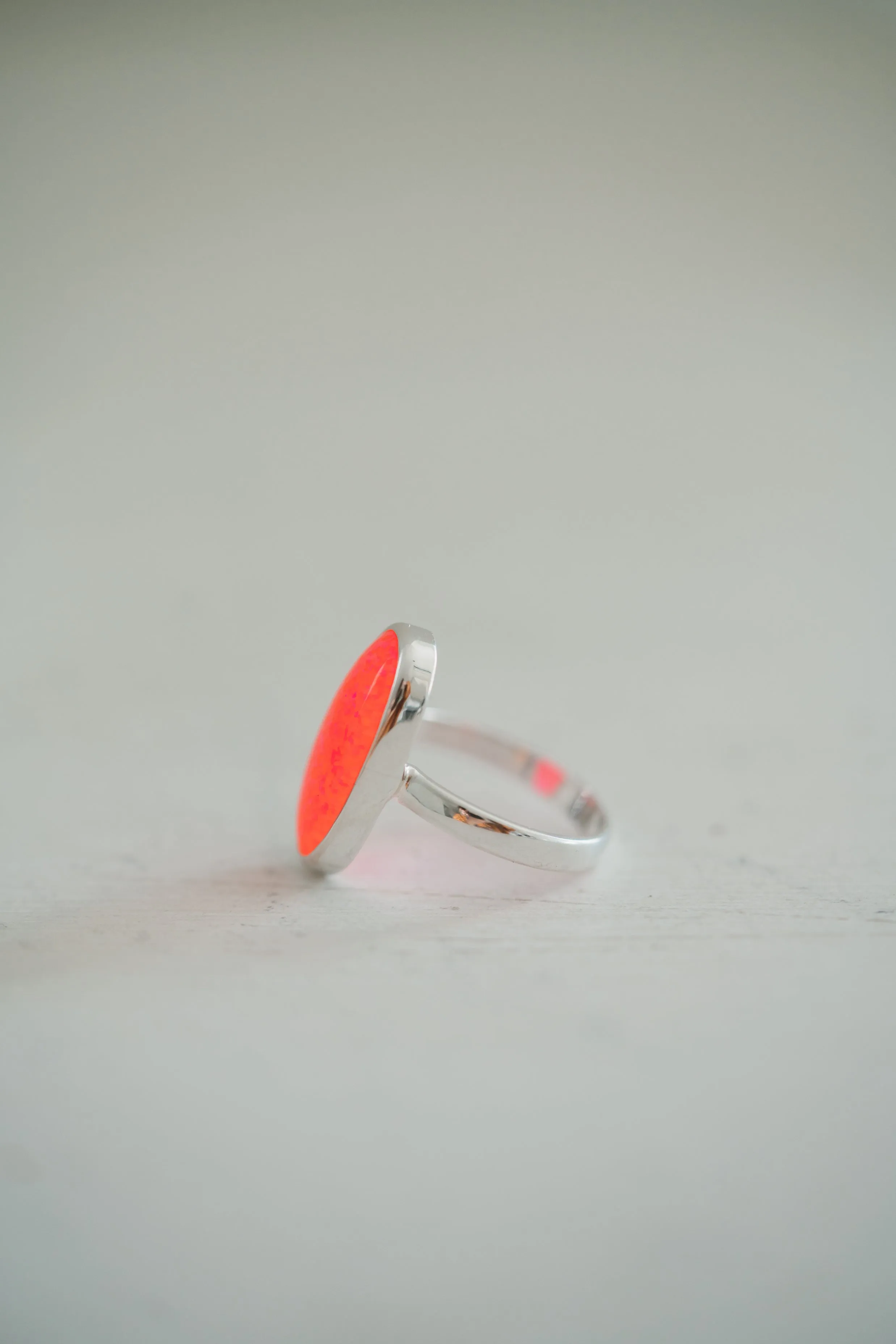 Steeley Ring | Oval | Pink Opal sold by Goldie Lew product image thumbnail 4
