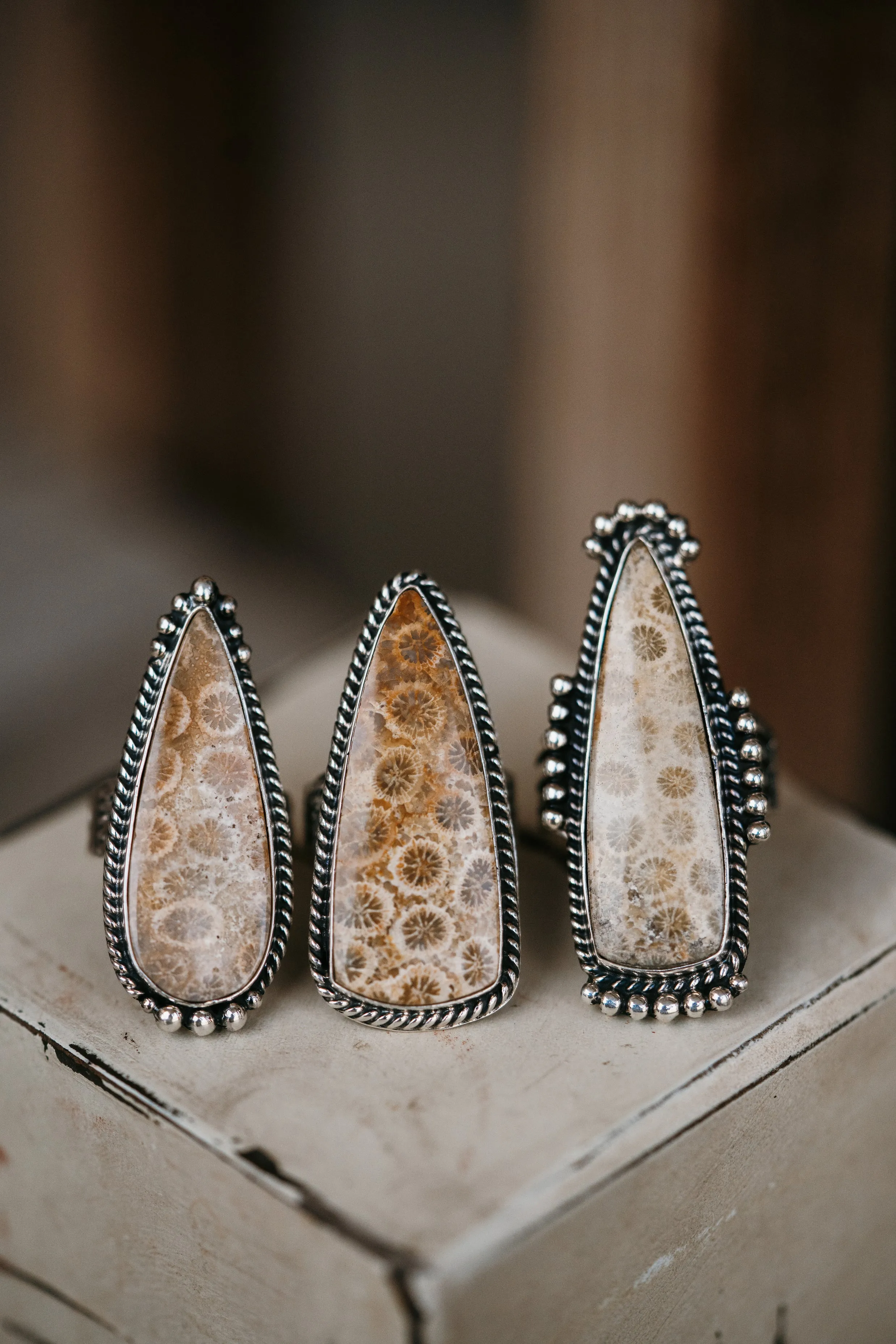 Reba Ring | Fossilized Coral sold by Goldie Lew