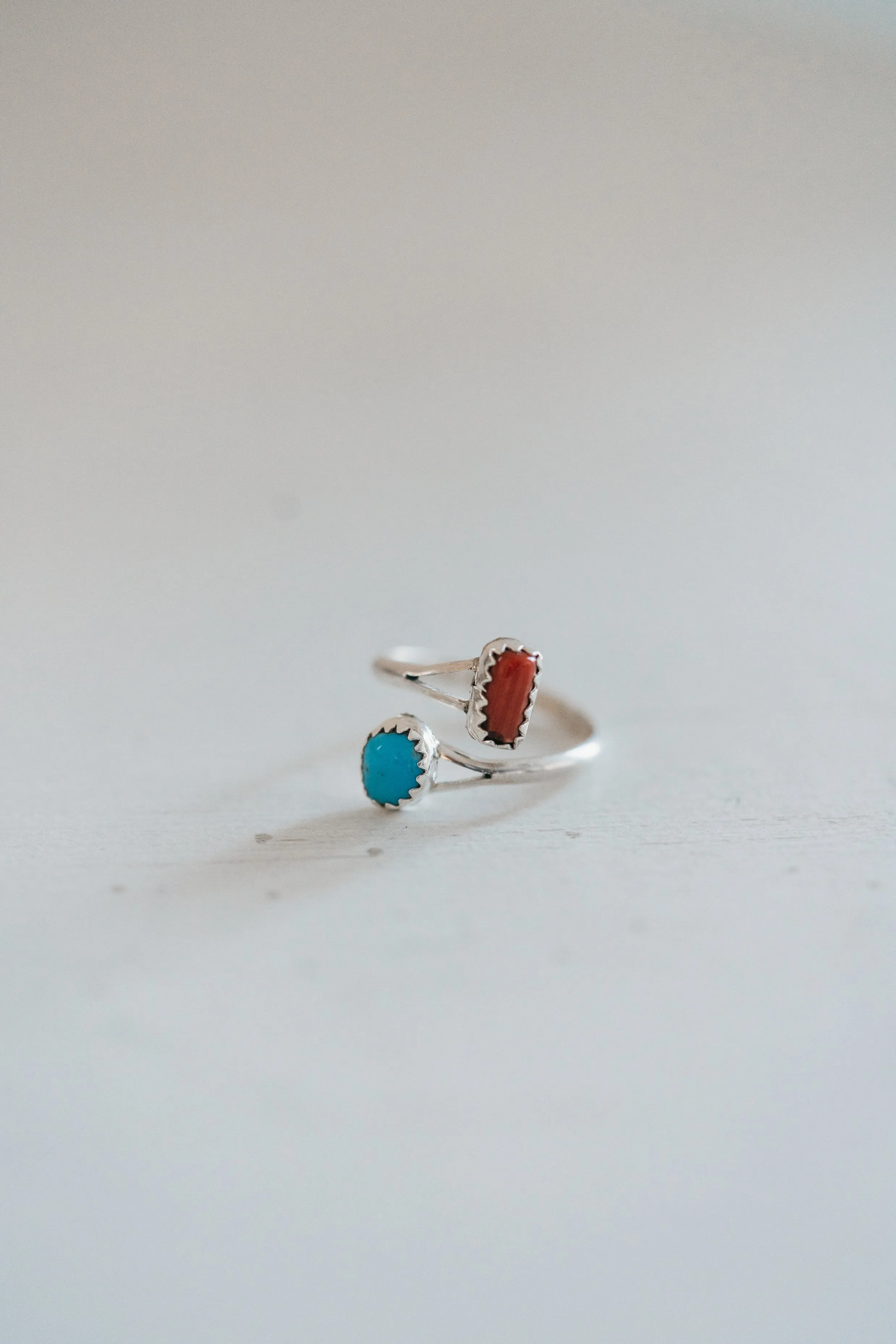Double Rosie Ring | Turquoise + Red sold by Goldie Lew