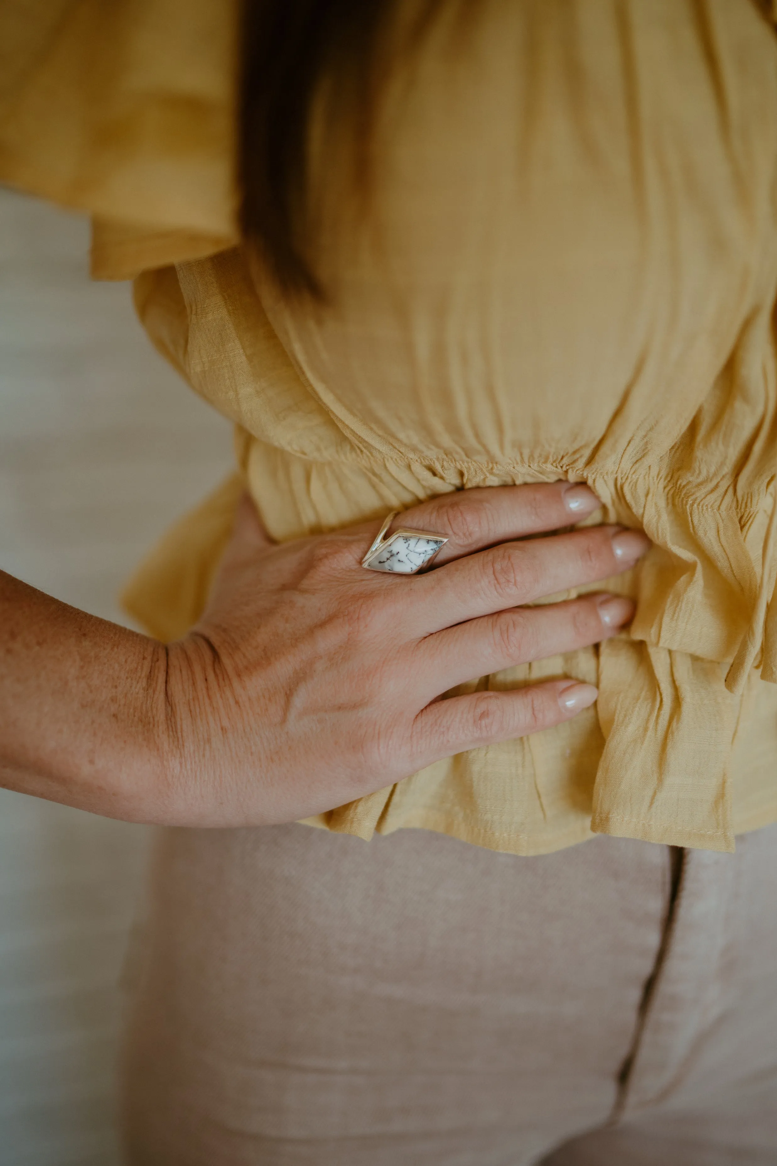 Serena Ring | Dendritic Opal sold by Goldie Lew product image thumbnail 2